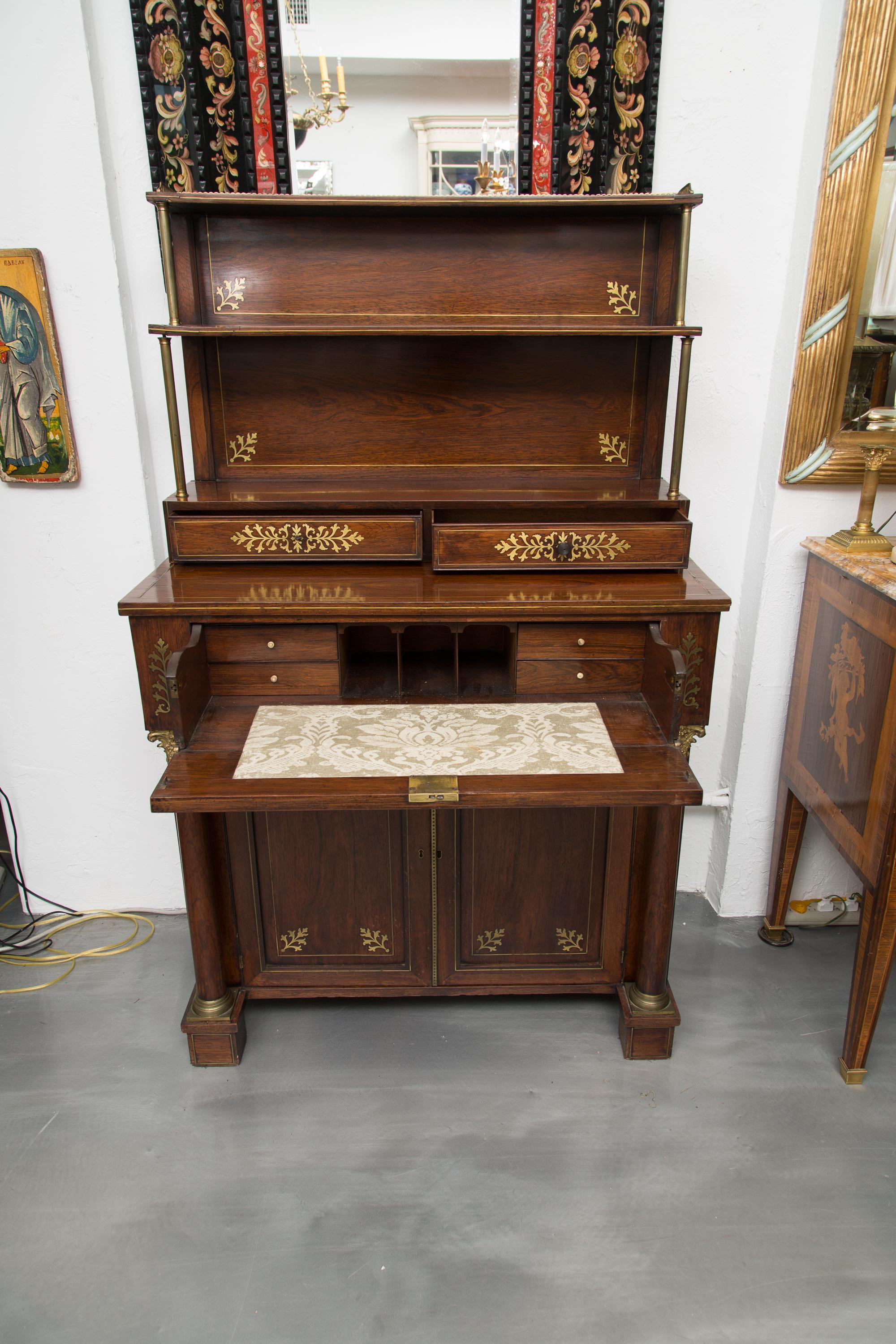 Hand-Crafted 19th Century Regency Mahogany Chiffonier Secretaire For Sale