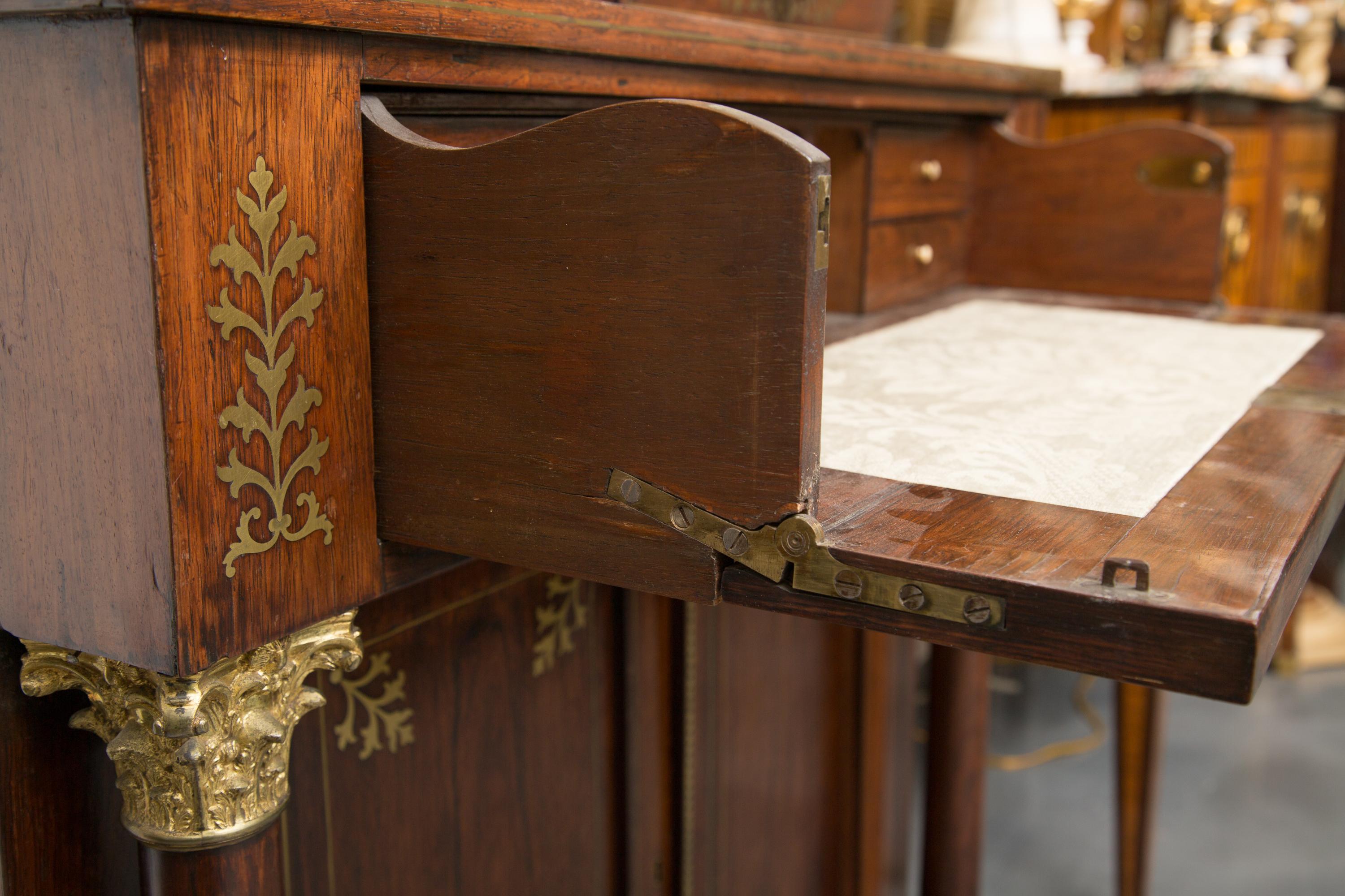 19th Century Regency Mahogany Chiffonier Secretaire In Good Condition For Sale In WEST PALM BEACH, FL