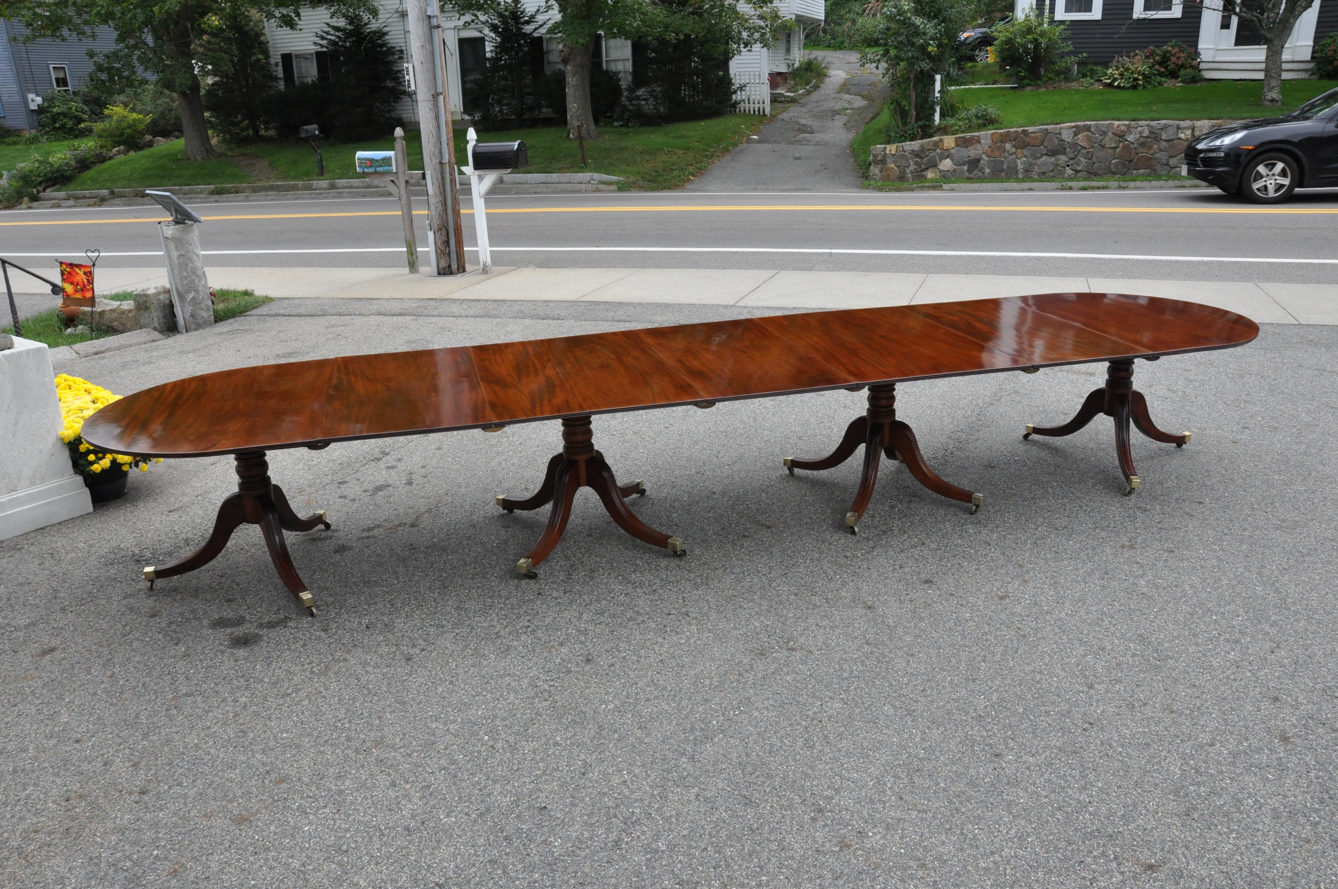 19th Century Regency Mahogany Four Pedestal Dining Table 2