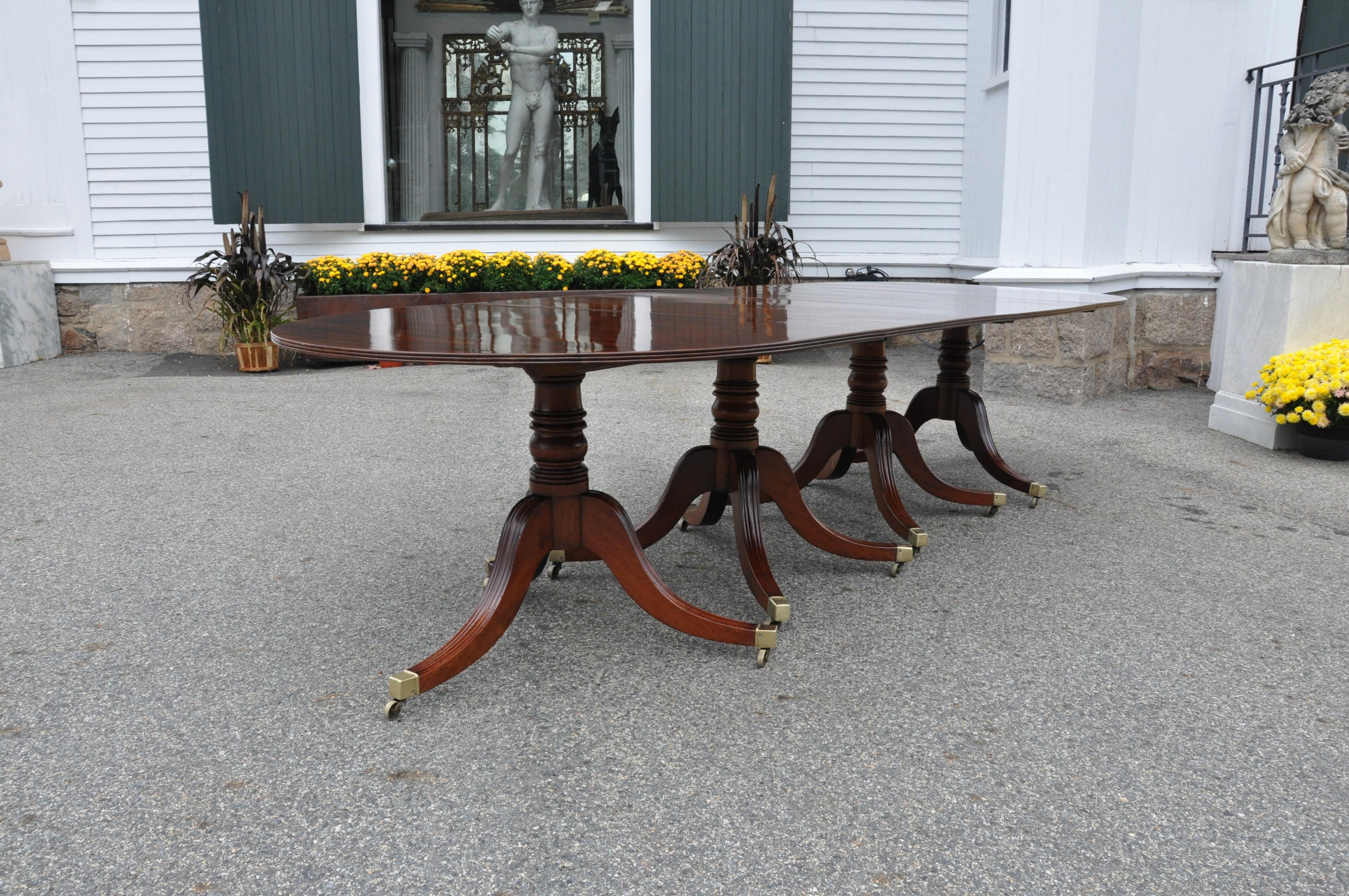 19th Century Regency Mahogany Four Pedestal Dining Table 5