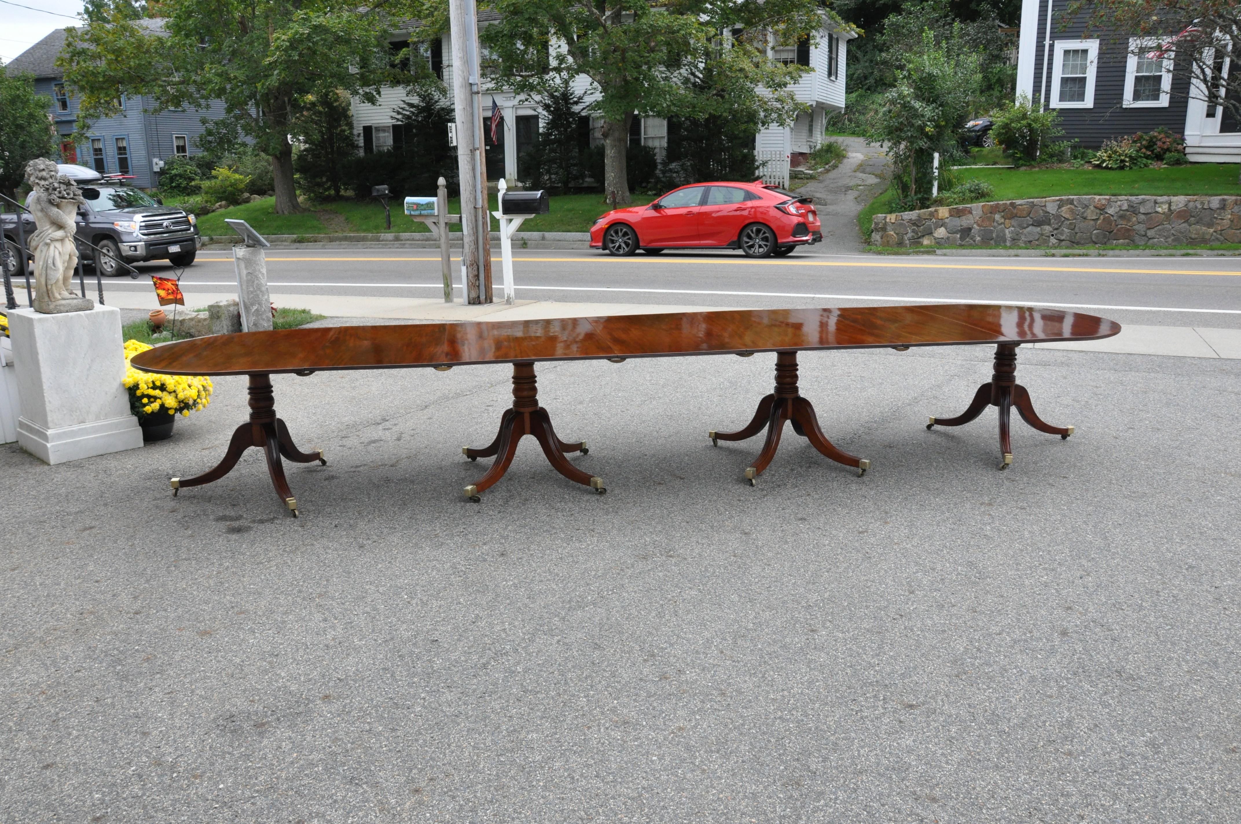 19th Century Regency Mahogany Four Pedestal Dining Table 7