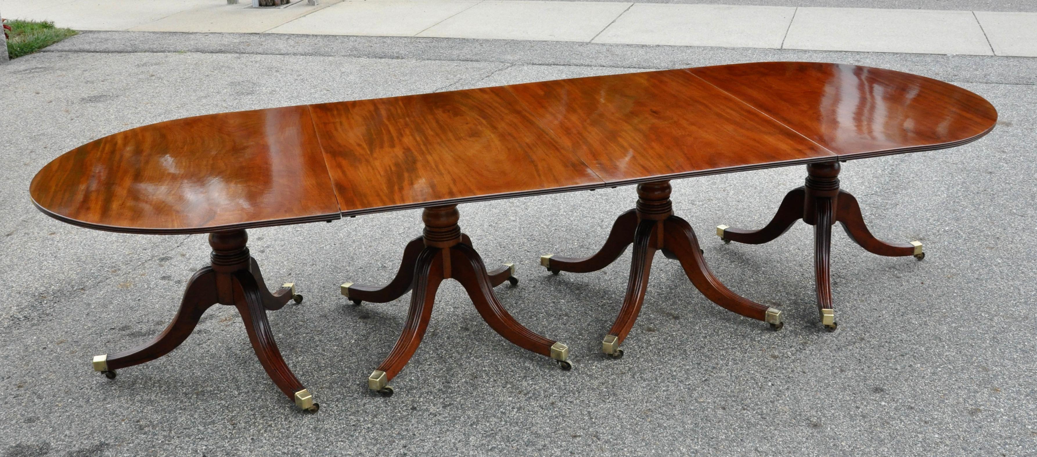 19th Century Regency Mahogany Four Pedestal Dining Table 8