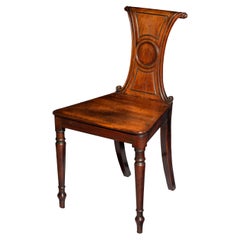 Antique 19th Century Regency Mahogany Hall Chair