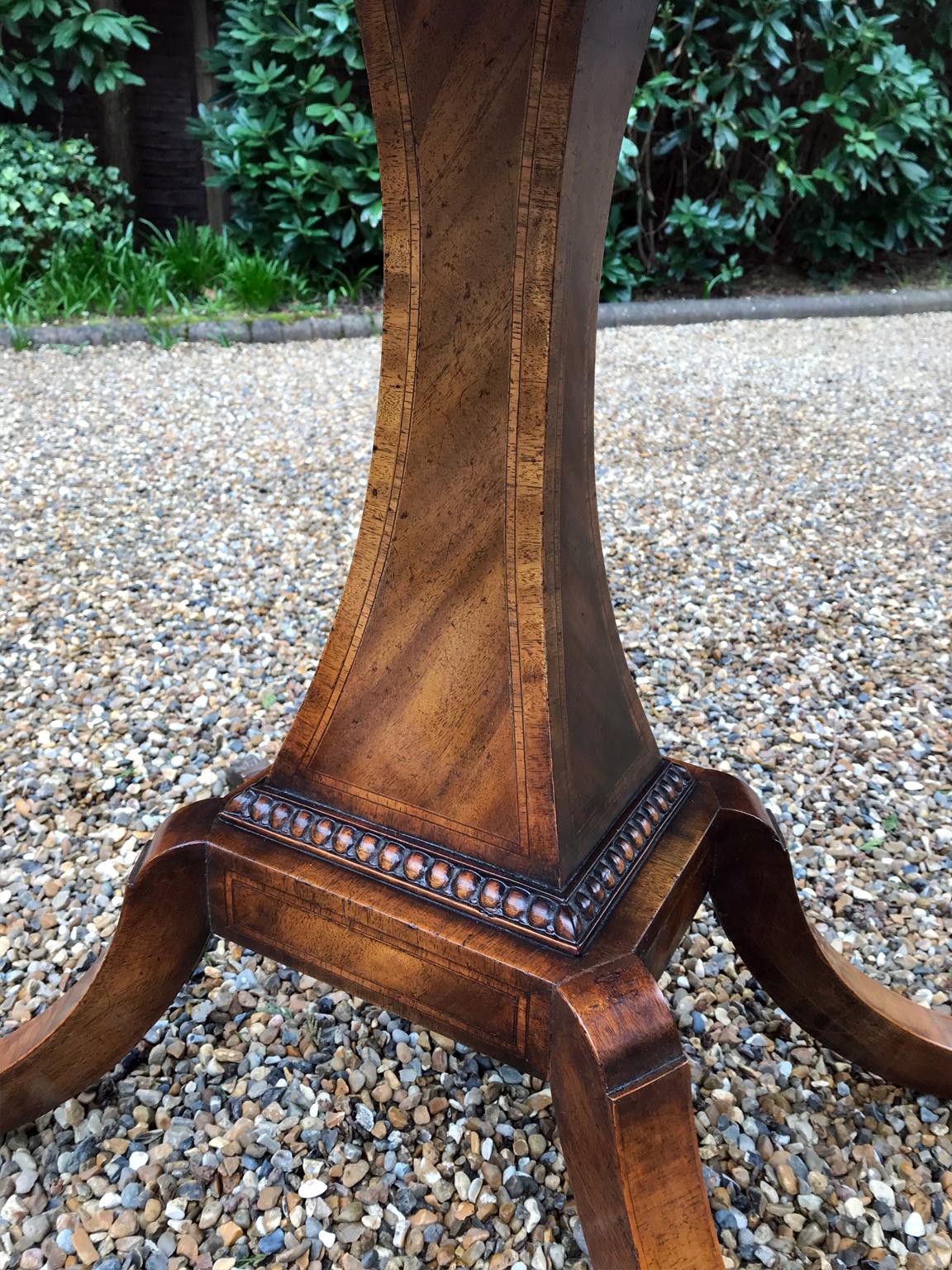 19th Century Regency Mahogany Inlaid Crossbanded Card Table with Splayed Legs 2