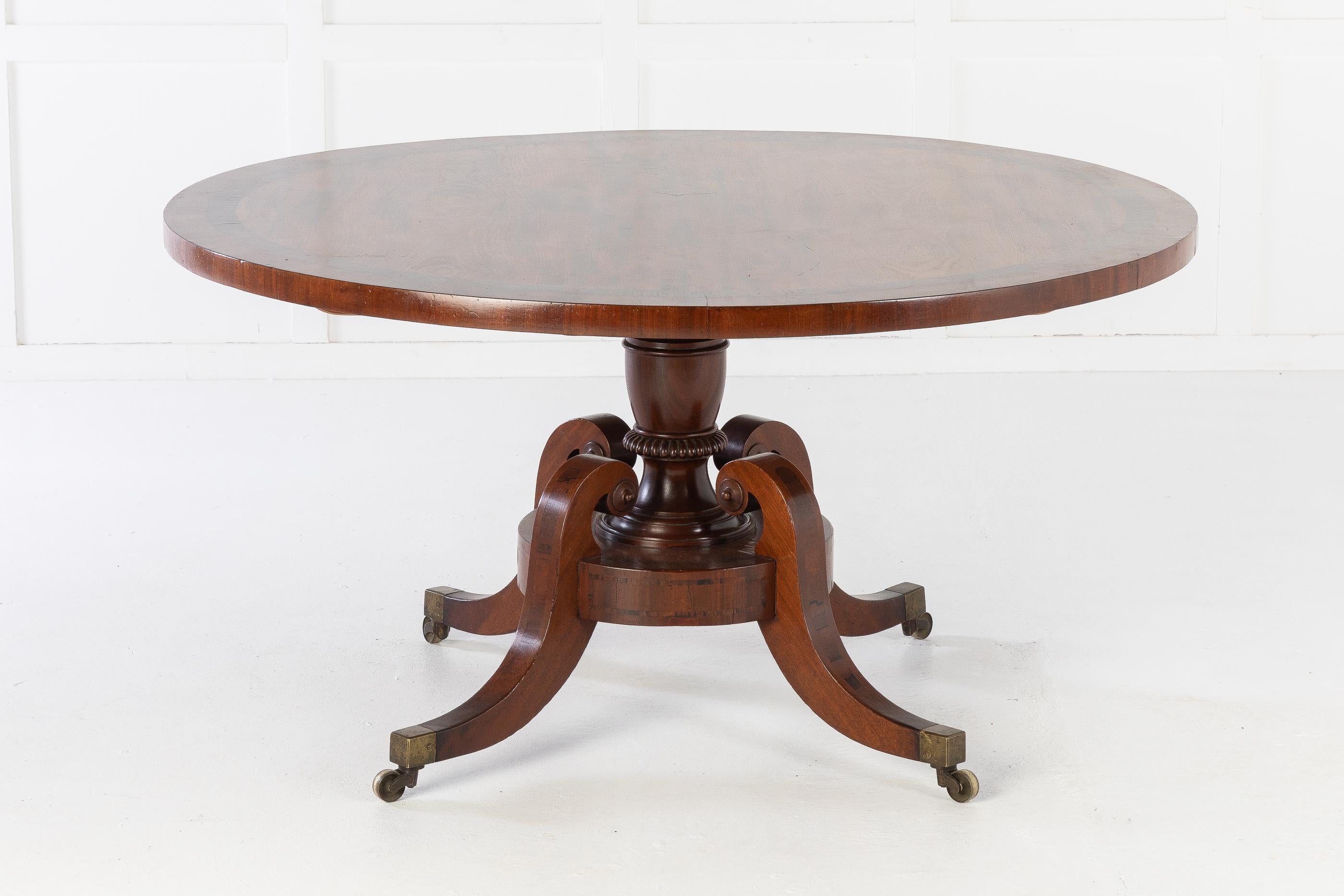 19th Century Regency Mahogany Large Circular Centre Table In Good Condition In Gloucestershire, GB
