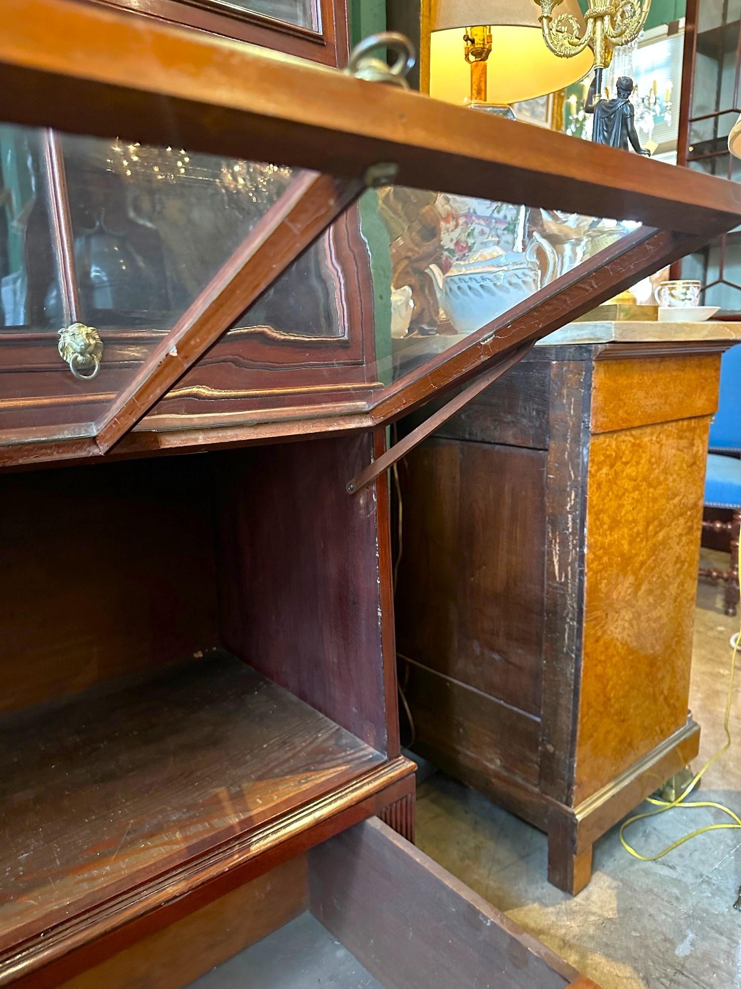 19th Century Regency Mahogany Lawyers Bookcase Wall Cabinet Biotech, 1811-1819 For Sale 6