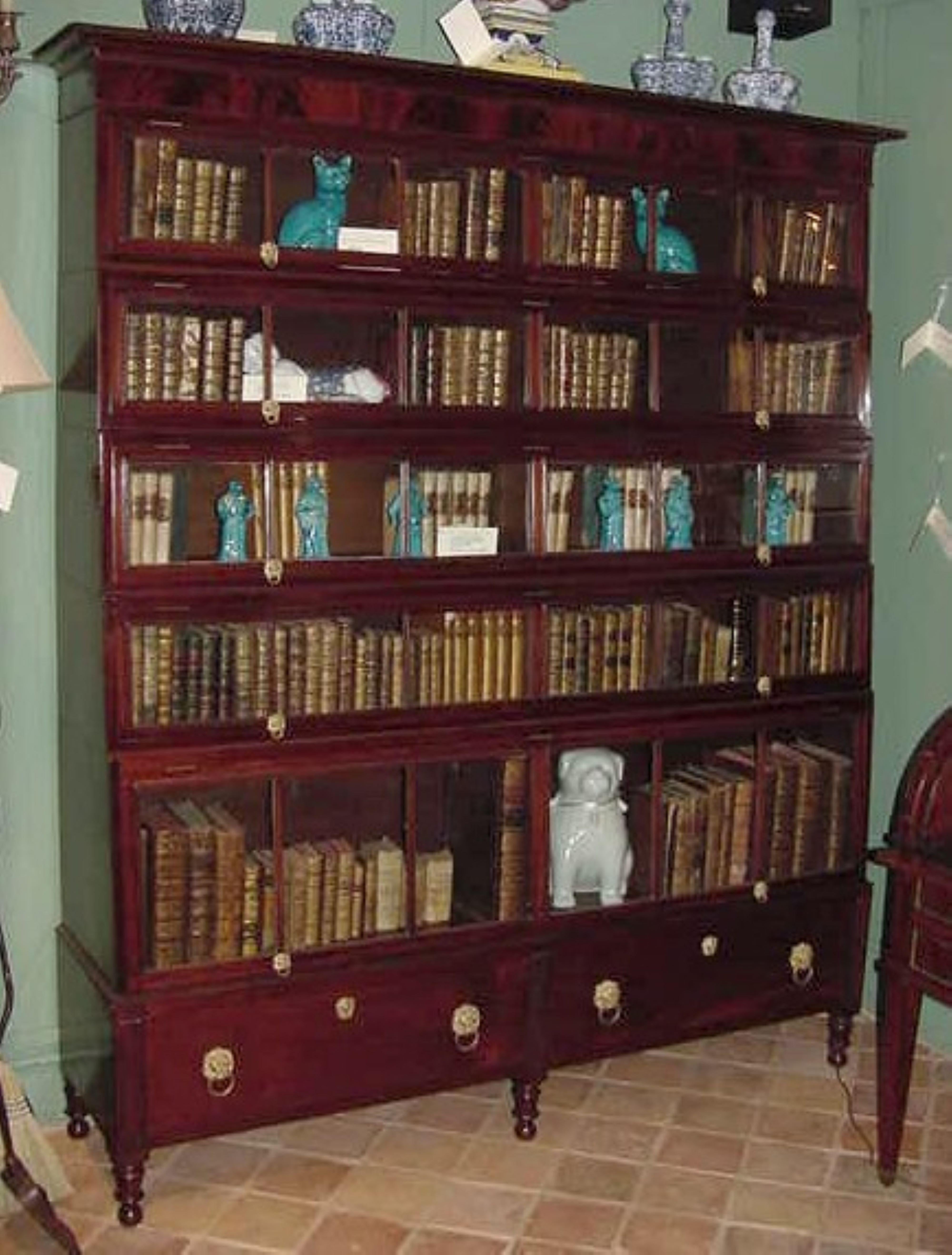 19th Century Regency Mahogany Lawyers Bookcase Wall Biotech