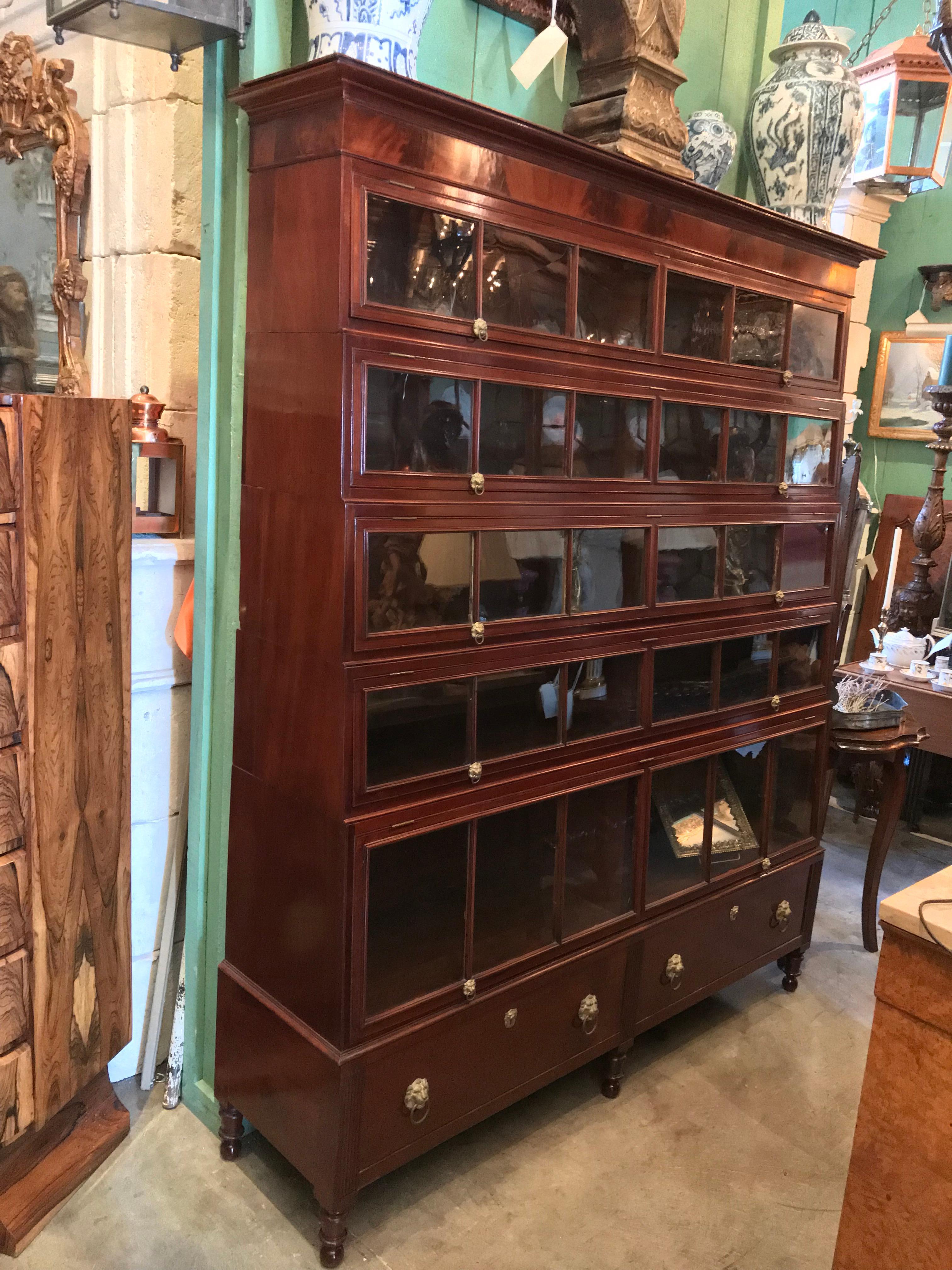 19th Century Regency Mahogany Lawyers Bookcase Wall Cabinet Biotech, 1811-1819 For Sale 1