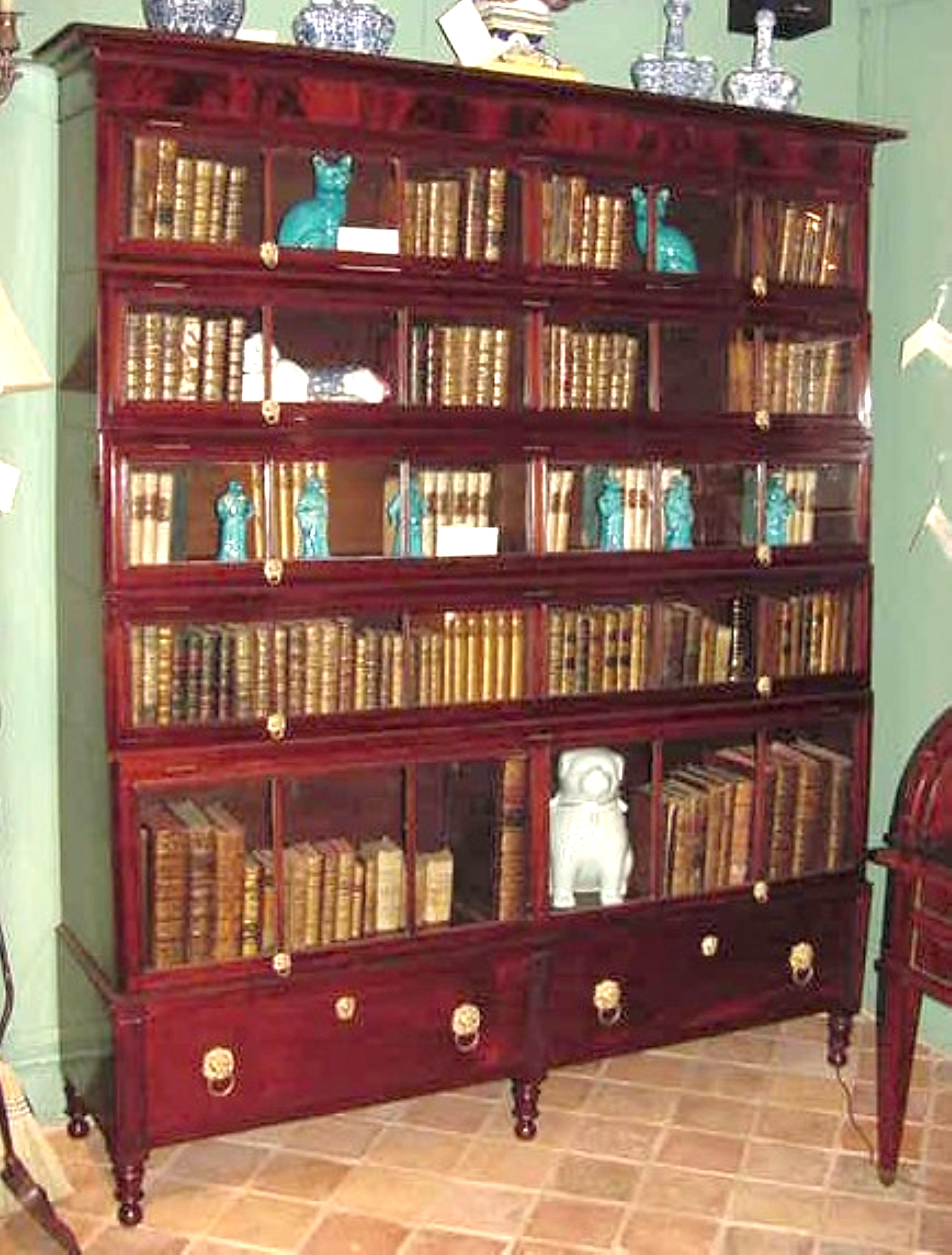 Hand-Carved 19th Century Regency Mahogany Lawyers Bookcase Wall Cabinet Biotech, 1811-1819 For Sale