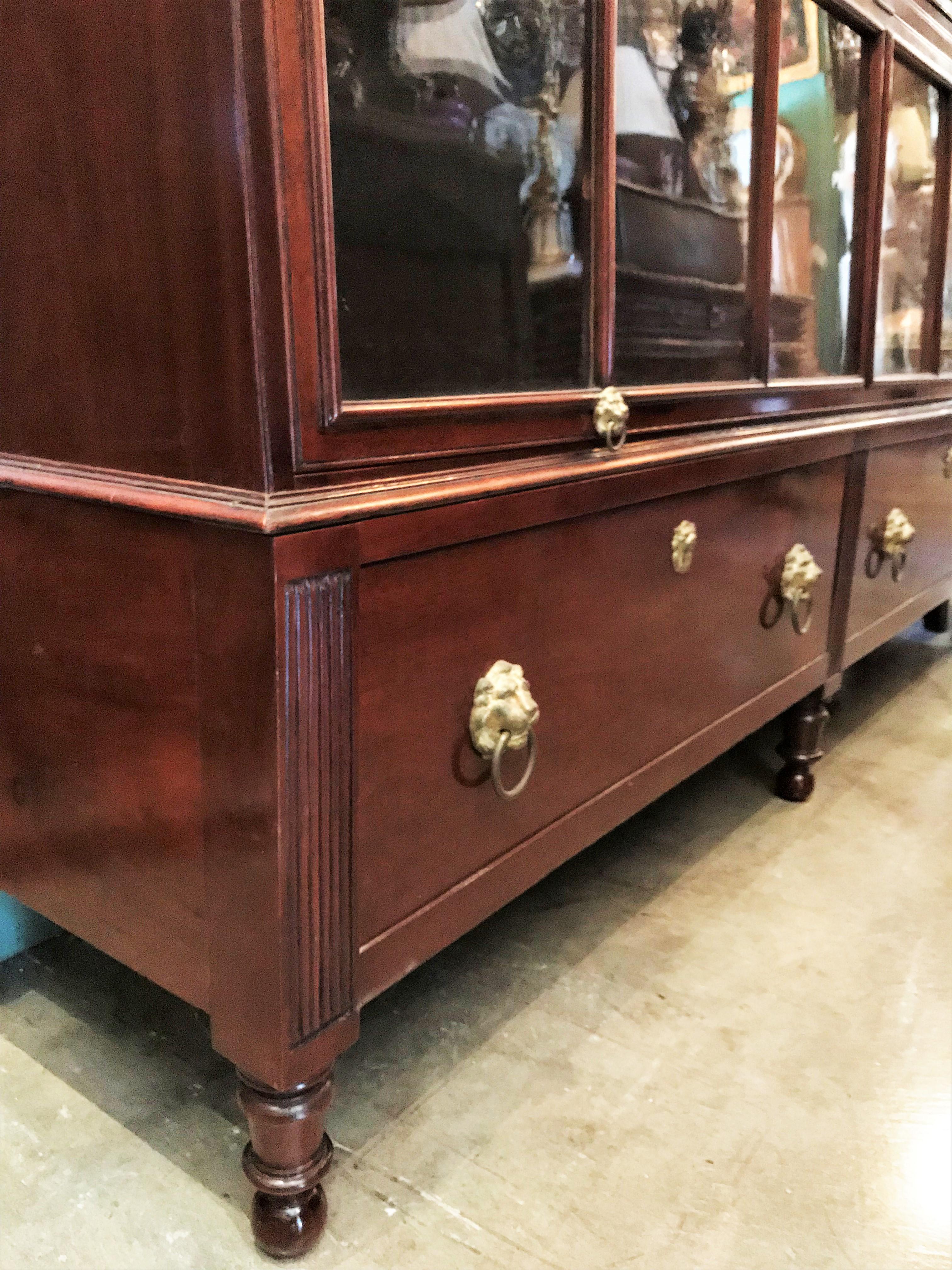 19th Century Regency Mahogany Lawyers Bookcase Wall Cabinet Biotech, 1811-1819 For Sale 3