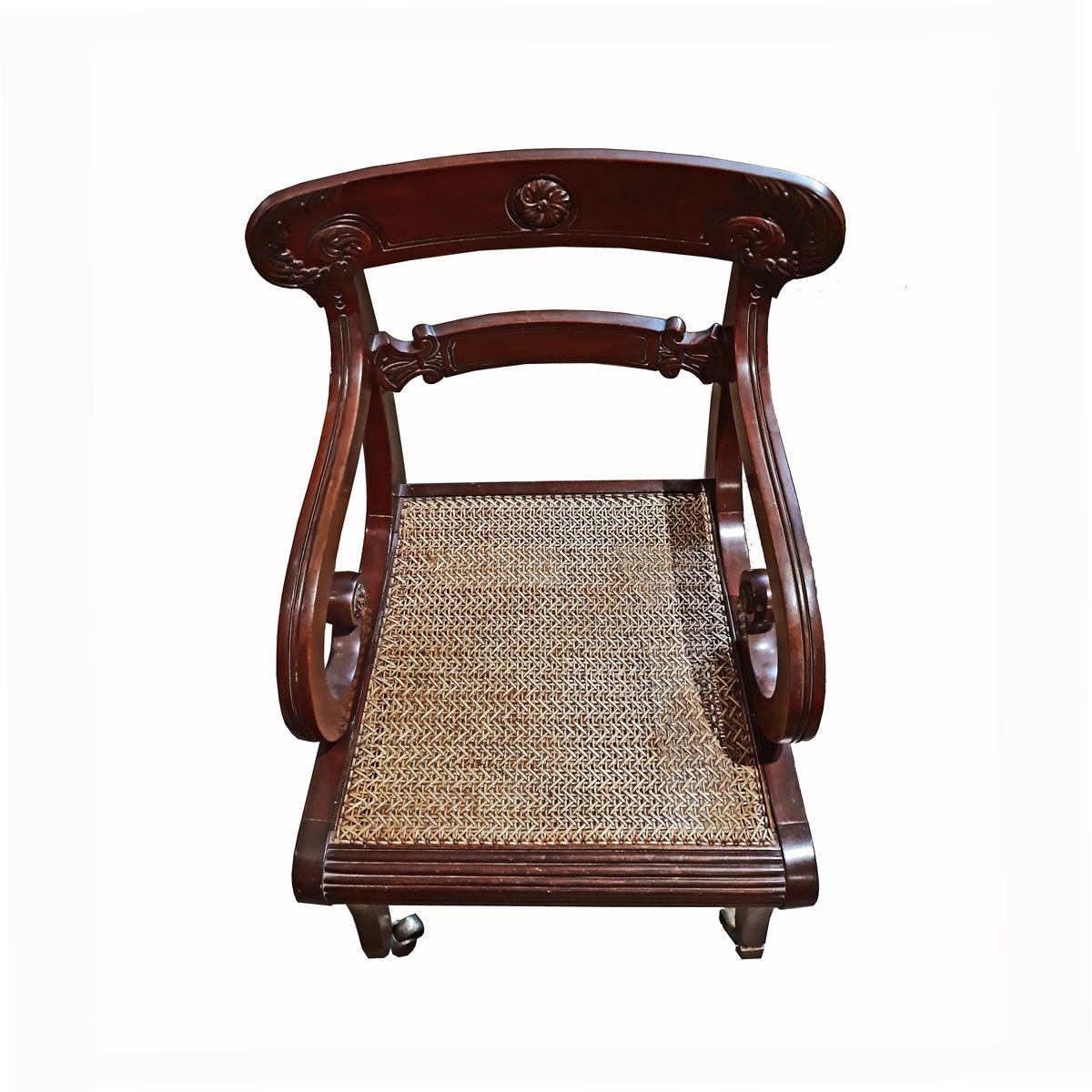 Hand-Crafted 19th Century Regency  Library Chair