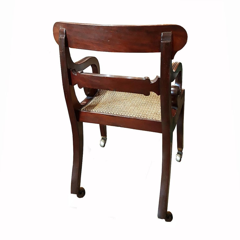 19th Century Regency Mahogany Library Chair In Good Condition For Sale In New York, NY