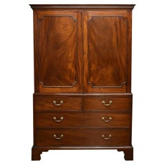 19th Century Regency Mahogany Linen Press