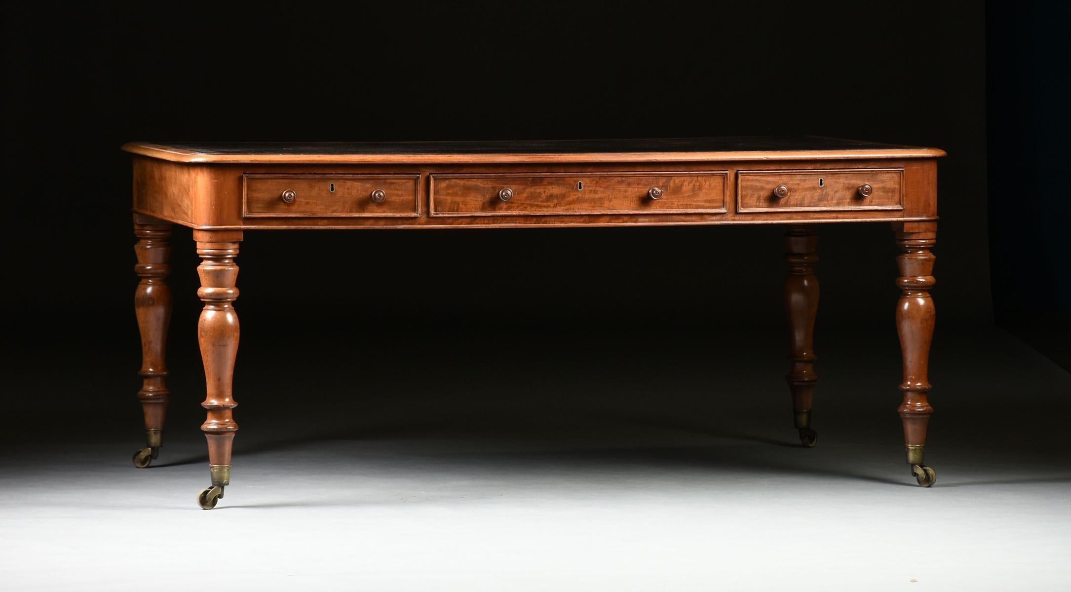 19th Century Regency Mahogany Partner's Desk 4