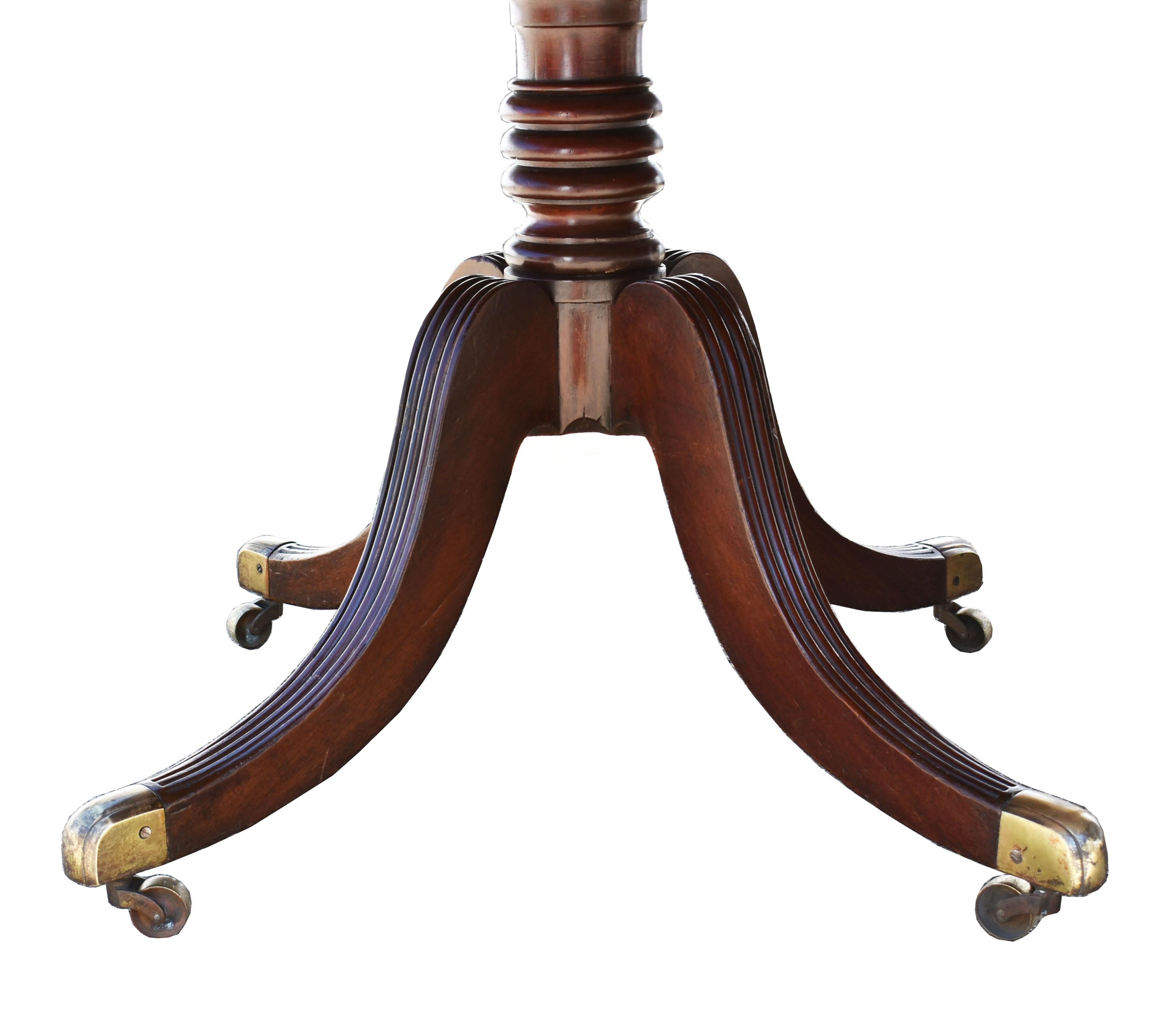 English 19th Century Regency Mahogany Pedestal Dining Table For Sale