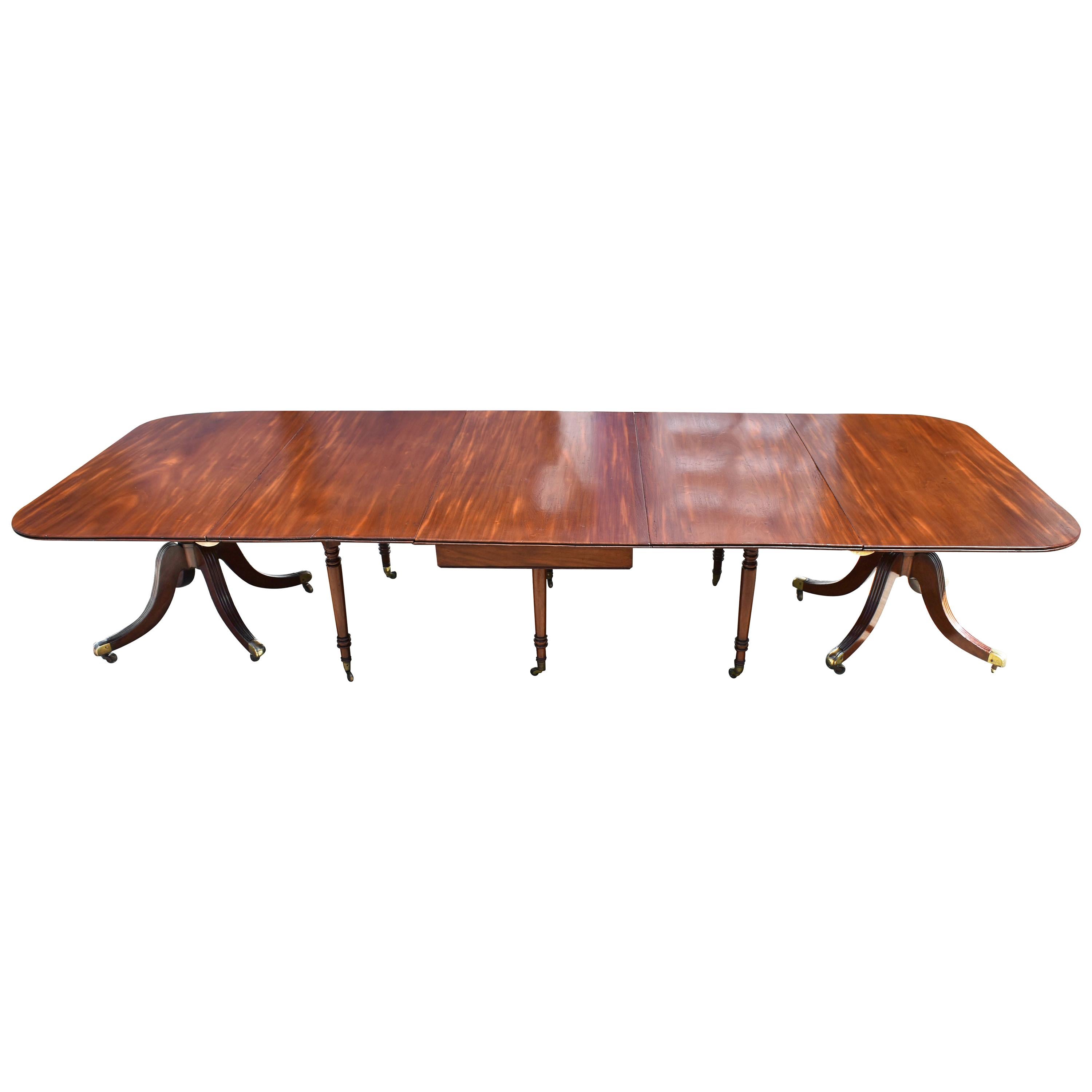 Early 19th Century Regency Mahogany Three Pedestal Dining Table For ...