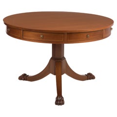 19th Century Regency Mahogany Rotating Rent Table Regency Paw Feet