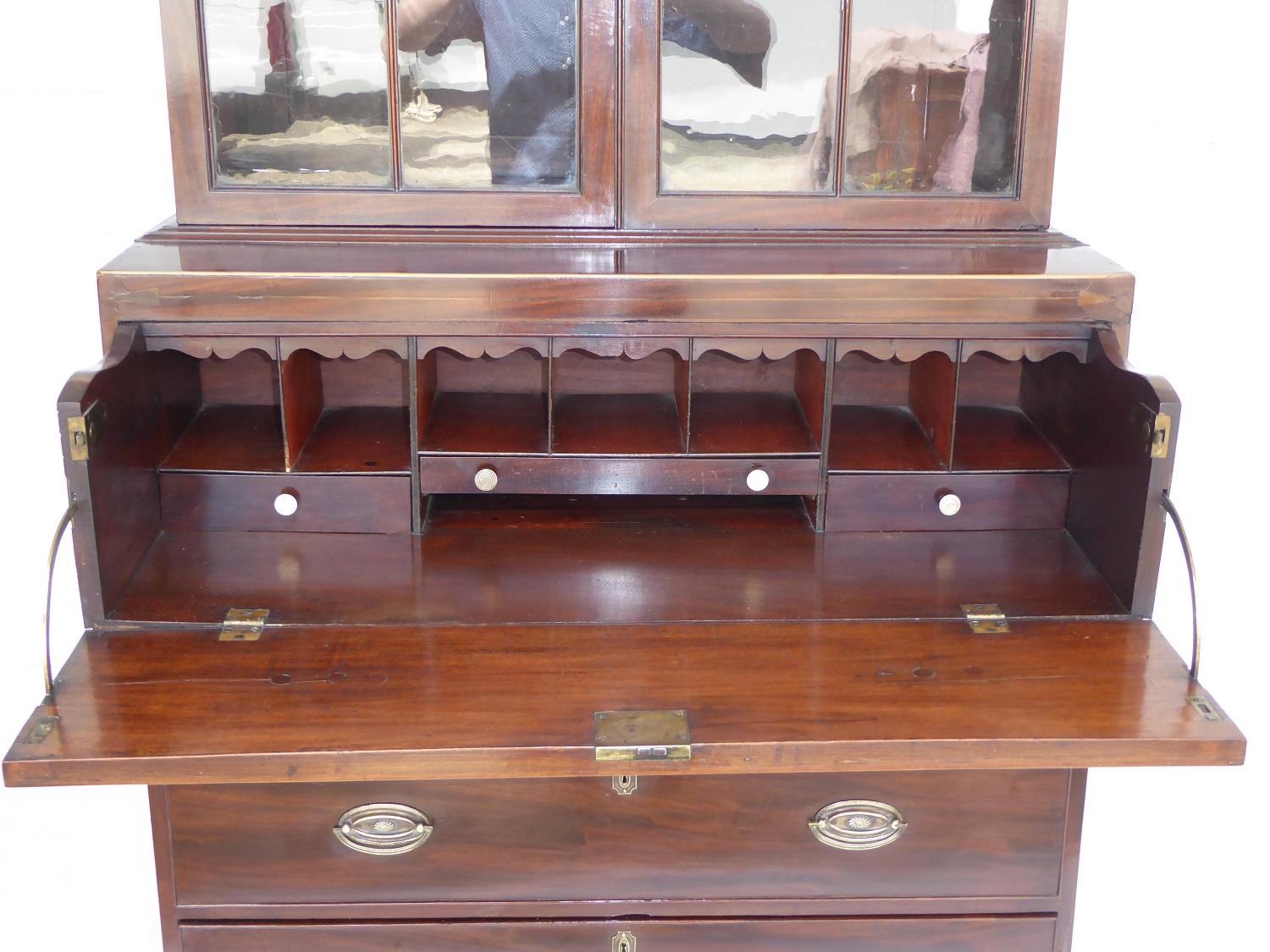 19th Century Regency Mahogany Secretary Bookcase In Excellent Condition In Chelmsford, Essex