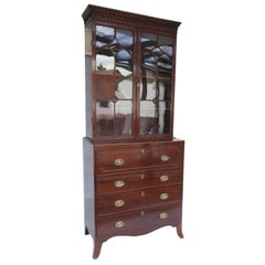 19th Century Regency Mahogany Secretary Bookcase