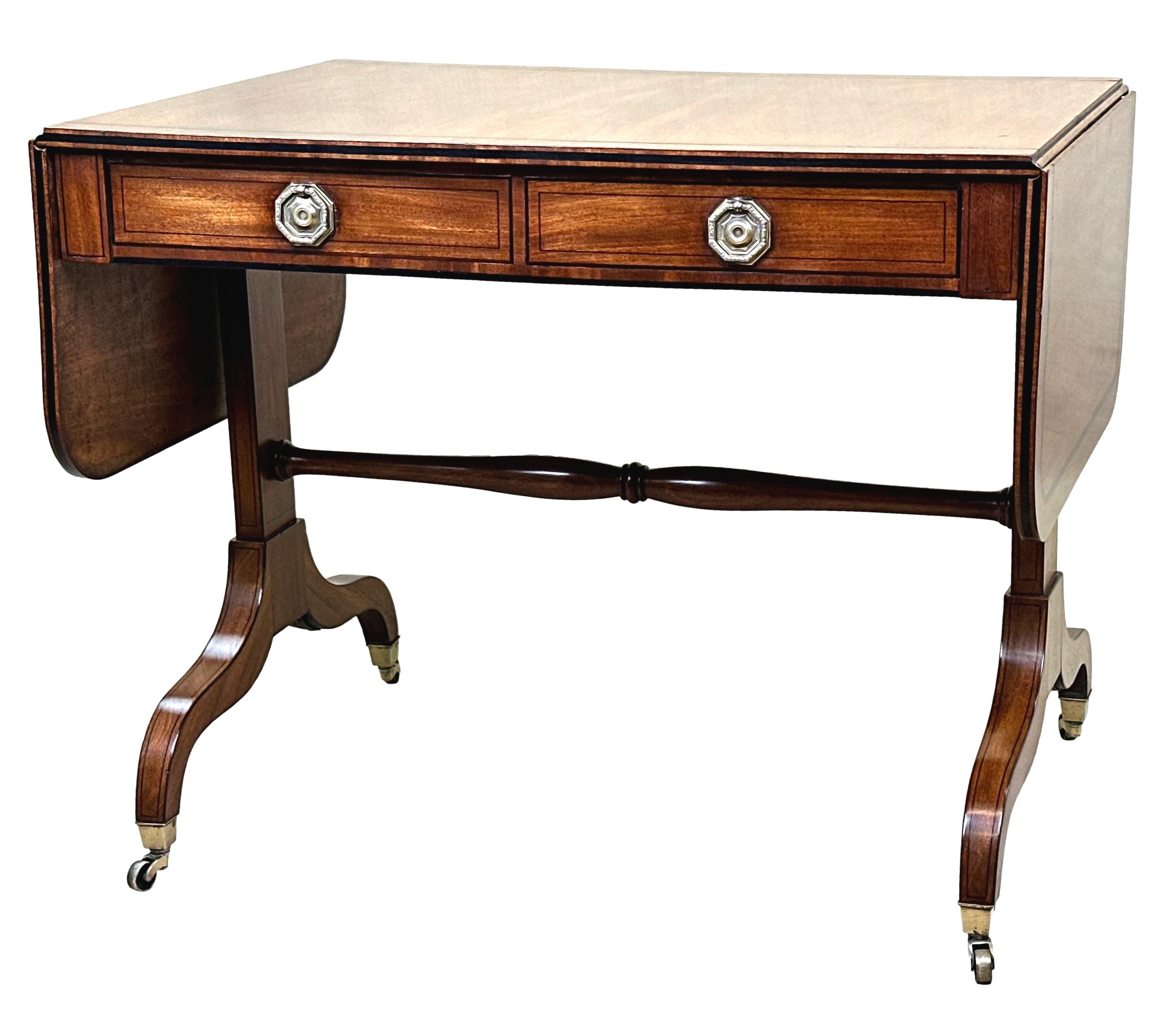 English 19th Century Regency Mahogany Sofa Table For Sale