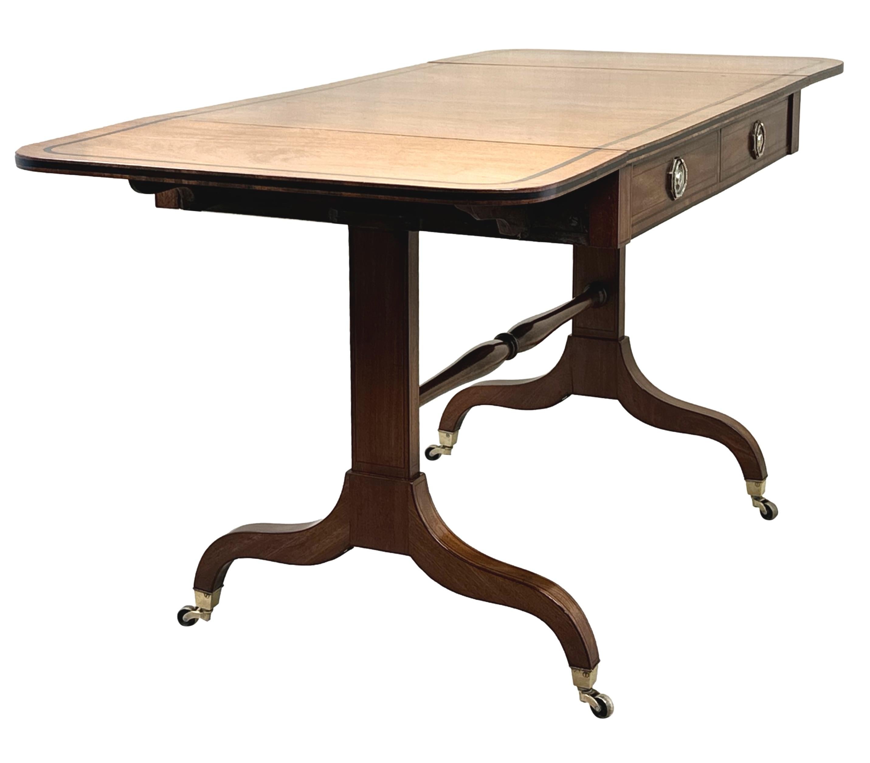 19th Century Regency Mahogany Sofa Table In Good Condition For Sale In Bedfordshire, GB