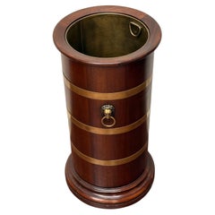 19th Century Regency Mahogany Umbrella Stand with Brass Details