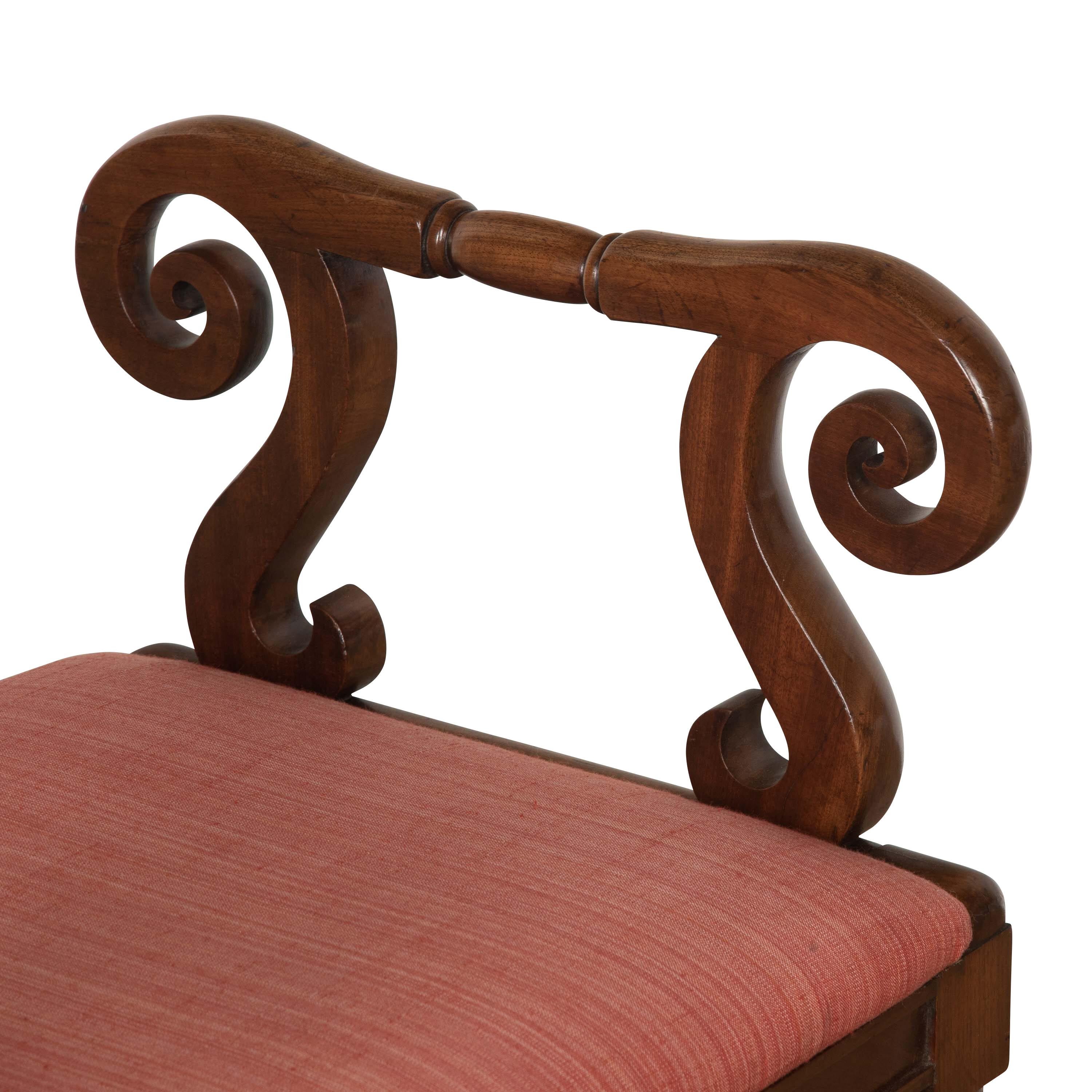 Carved 19th Century Regency Mahogany Window Seat/Stool For Sale