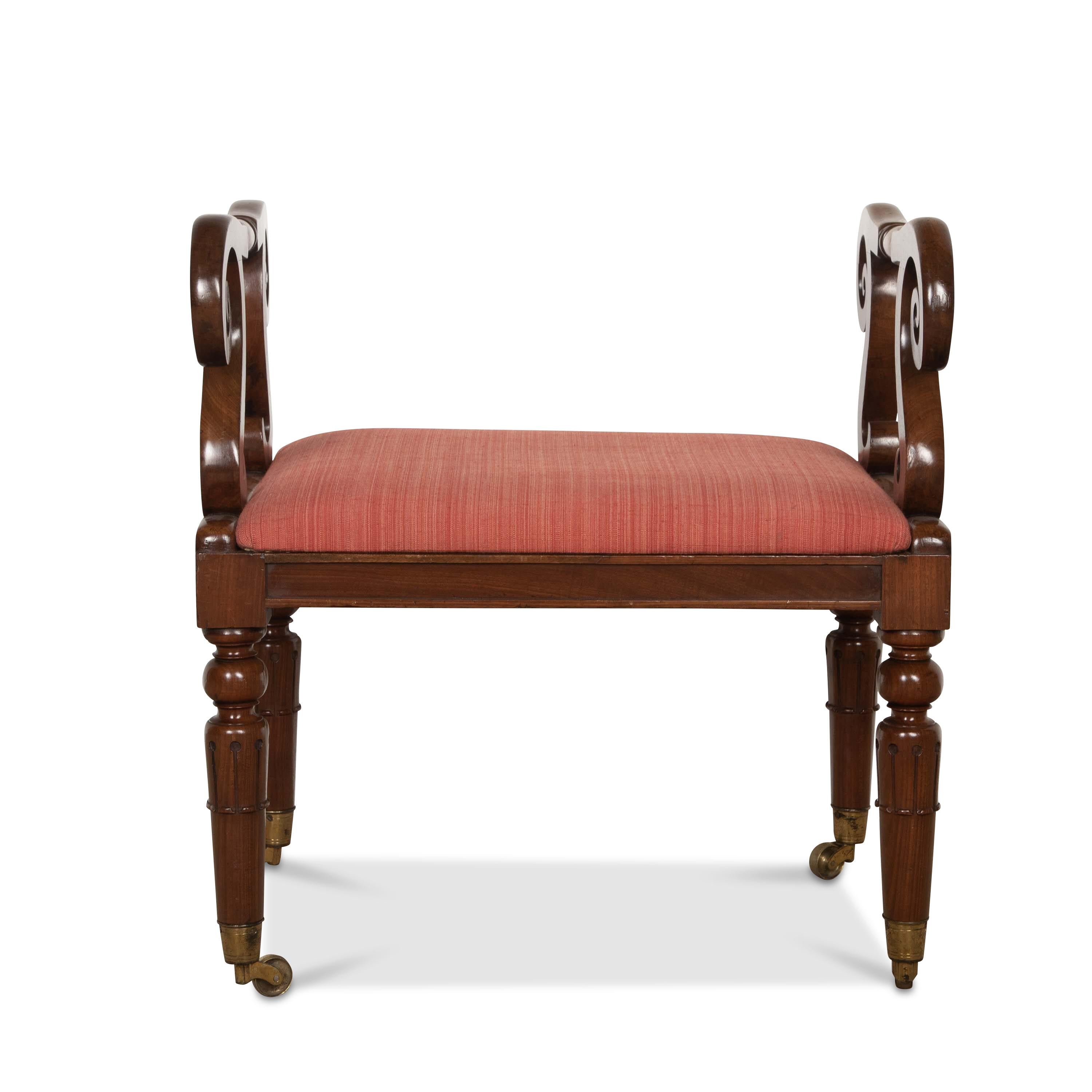 19th Century Regency Mahogany Window Seat/Stool For Sale 1