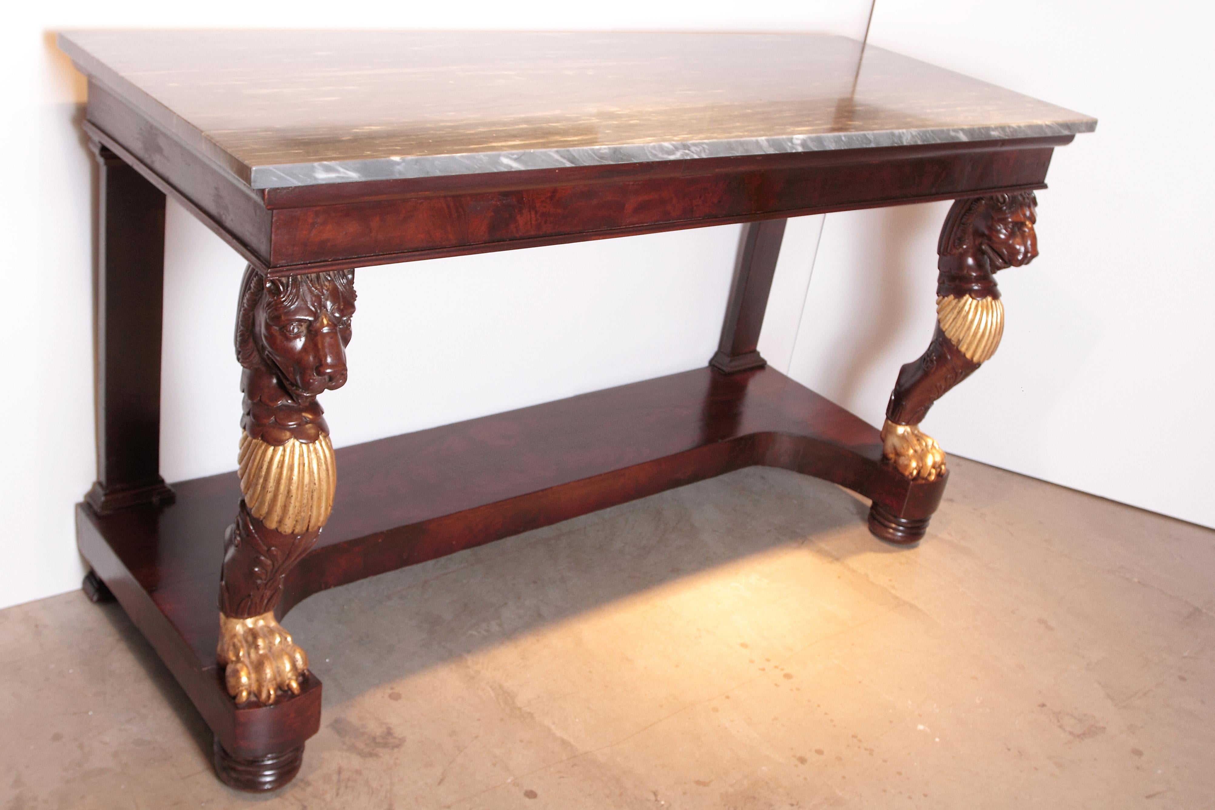 19th Century Regency Marble-Top Console In Good Condition For Sale In Dallas, TX