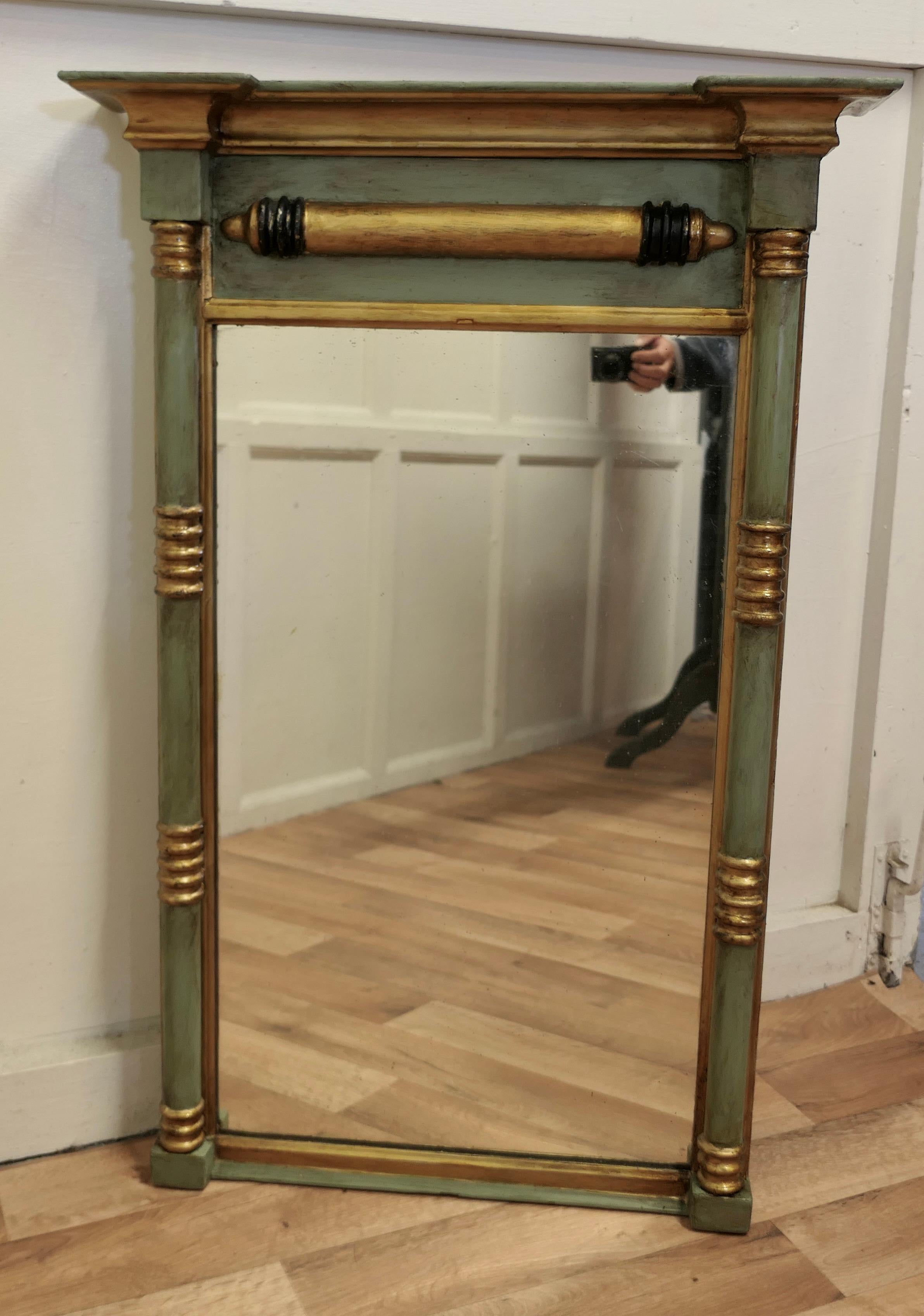 19th Century Regency Moss Green Gilt Mirror or over Mantle 1