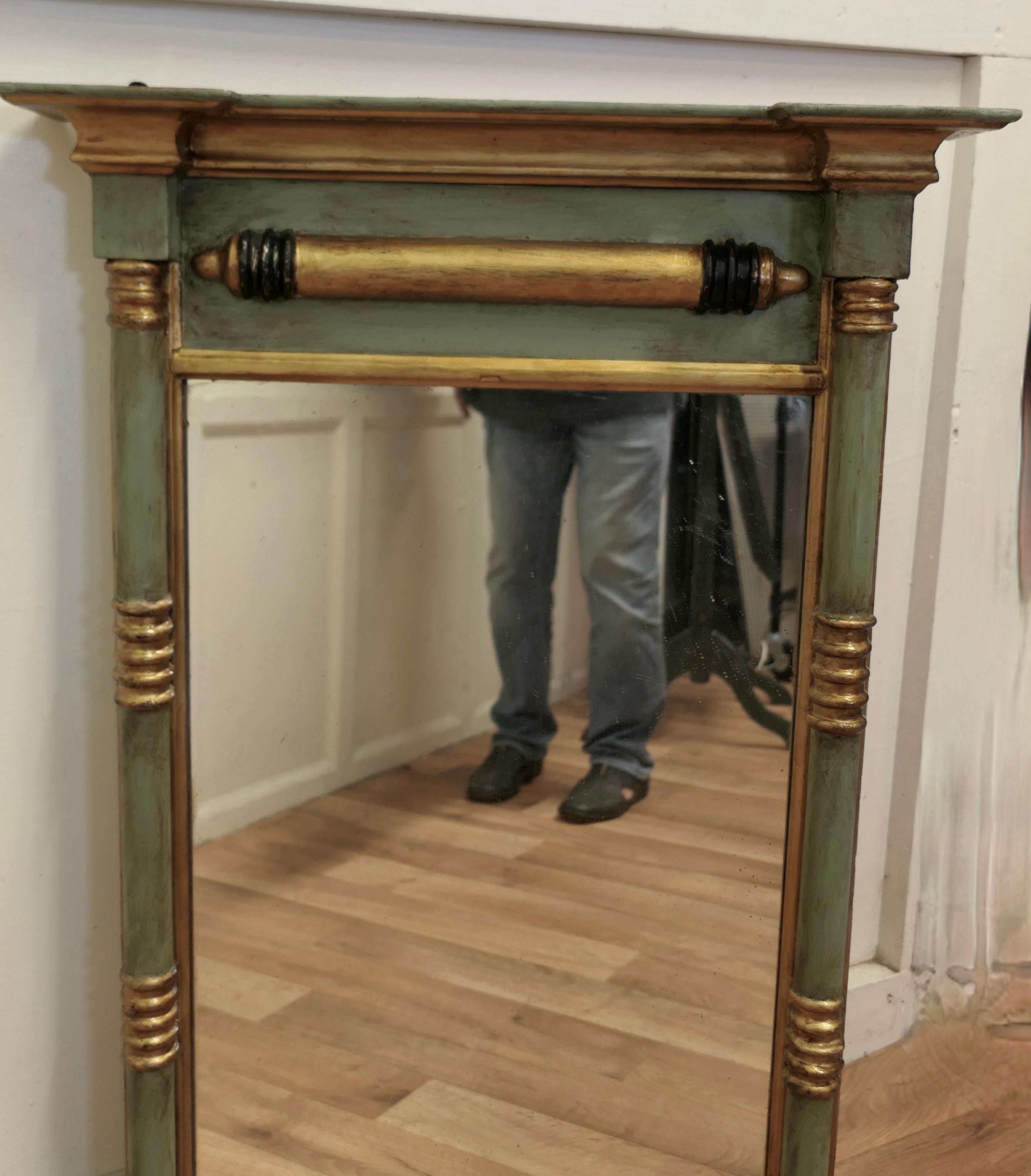 19th Century Regency Moss Green Gilt Mirror or over Mantle 2