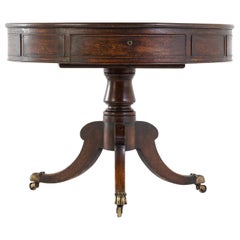 19th Century Regency Oak Drum Table