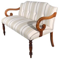 19th Century Regency Oak Window Seat Newly Upholstered