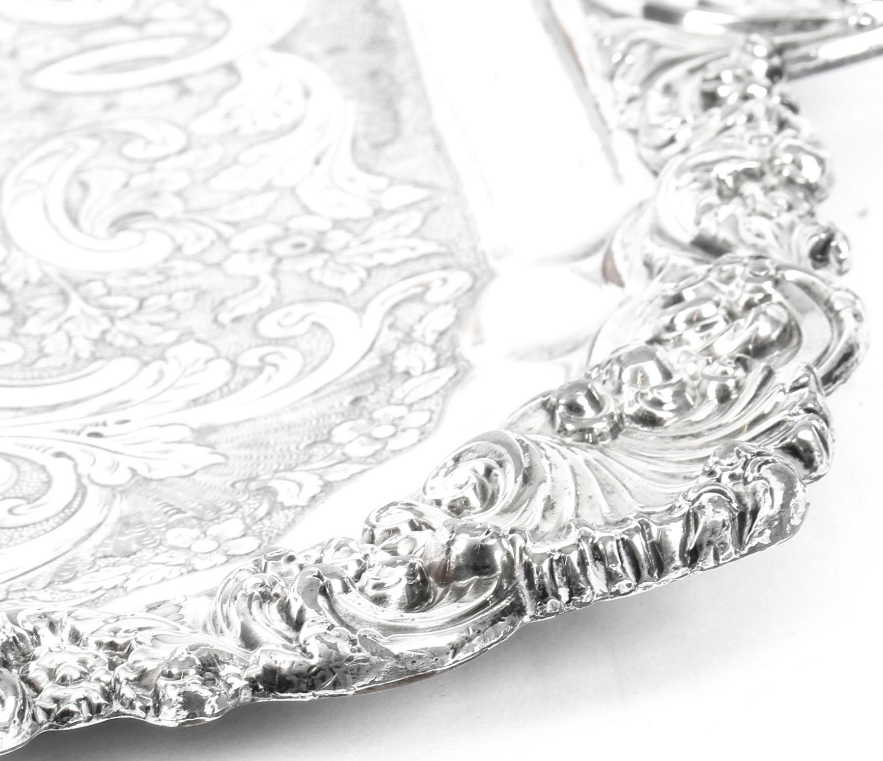 Sheffield Plate 19th Century Regency Old Sheffield Silver Plated Tray with Cavendo Tutus Crest