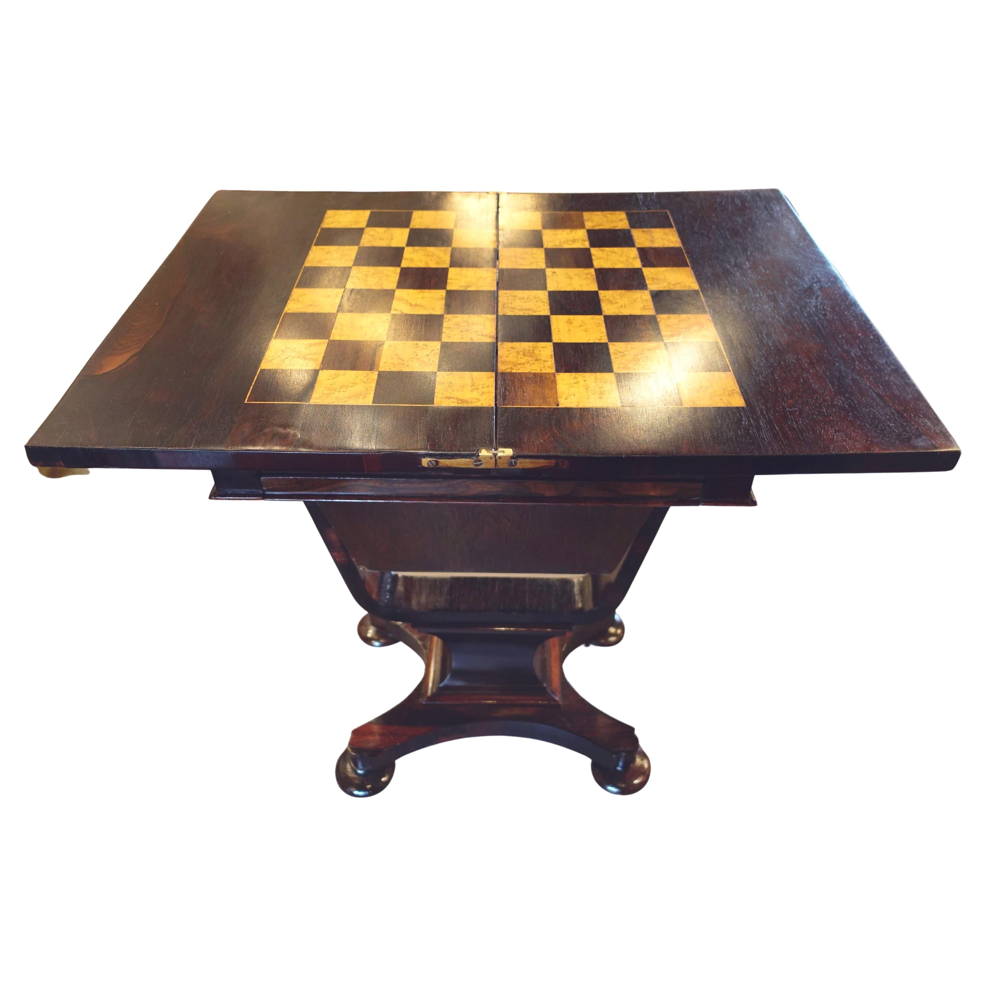 19th century Regency or Victorian Rosewood Game Table en venta 6
