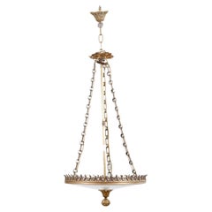 Lampe à poser en bronze doré et verre taillé de style Régence du 19e siècle