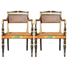 19th Century Regency Painted Armchairs