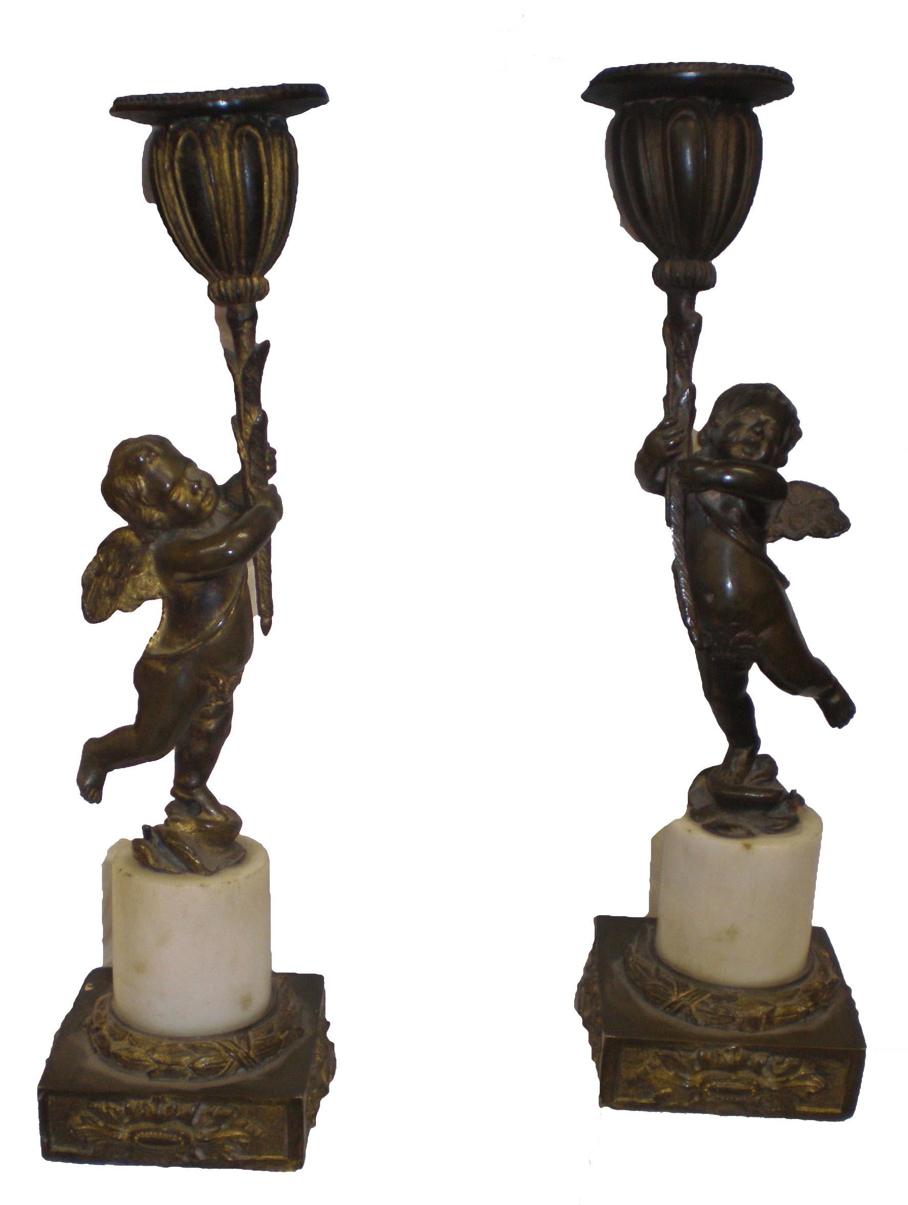 19th Century Regency Pair of Bronze Candlesticks In Excellent Condition In Dublin 8, IE