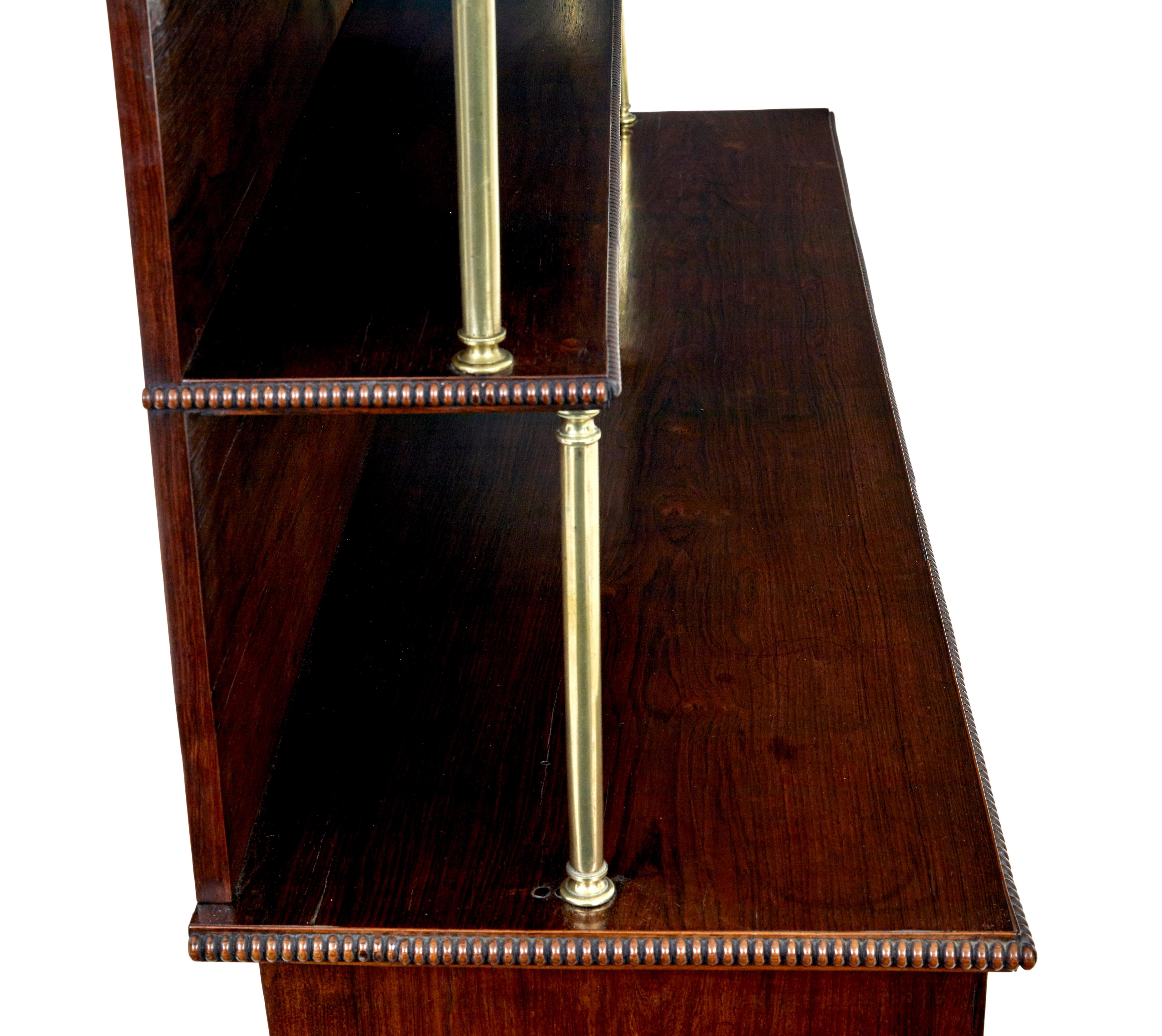 Brass 19th century Regency palisander brass inlaid chiffonier For Sale