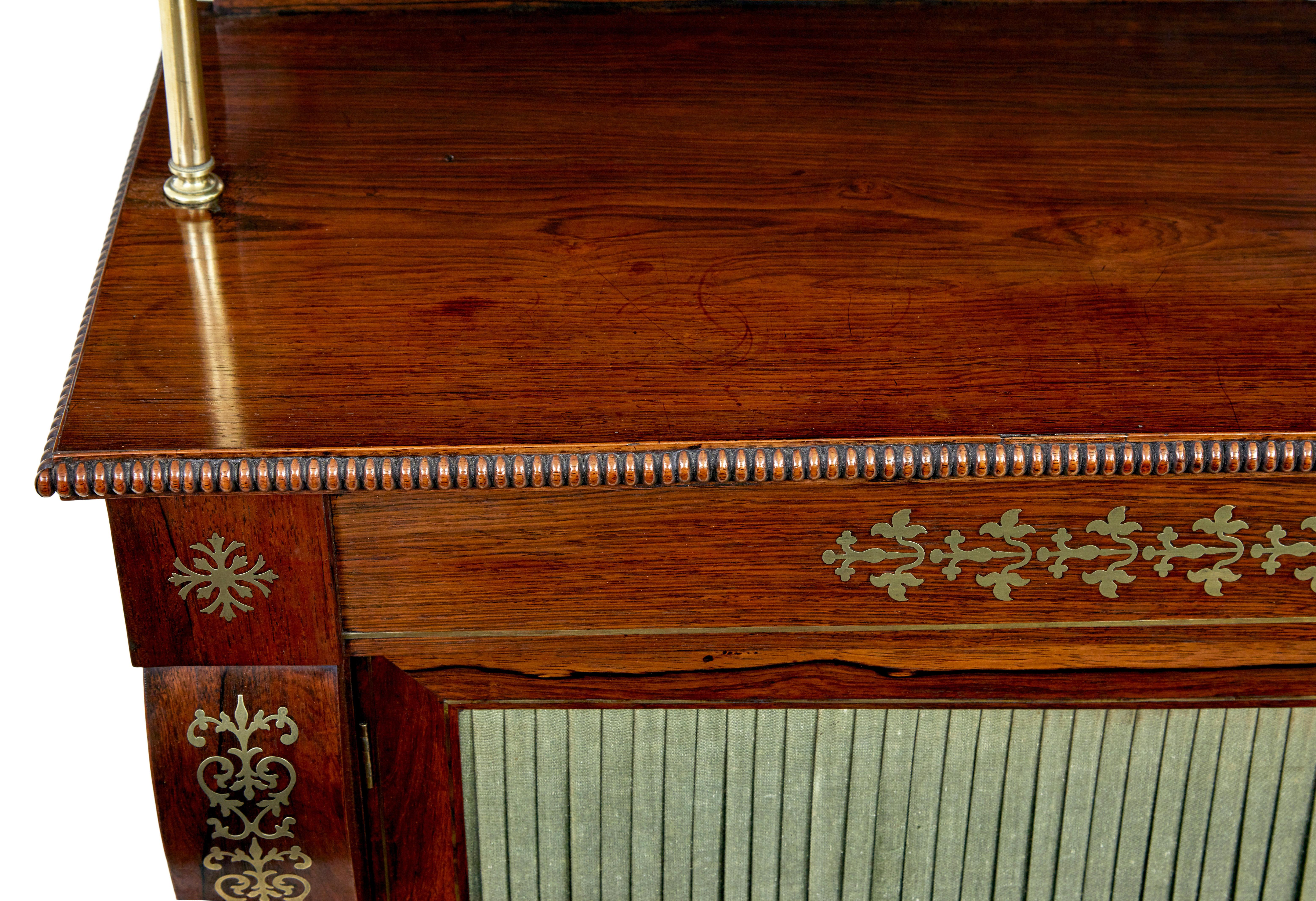 19th Century Regency palisander brass inlaid chiffonier For Sale 3