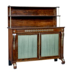 Antique 19th Century Regency Palisander Brass Inlaid Chiffonier