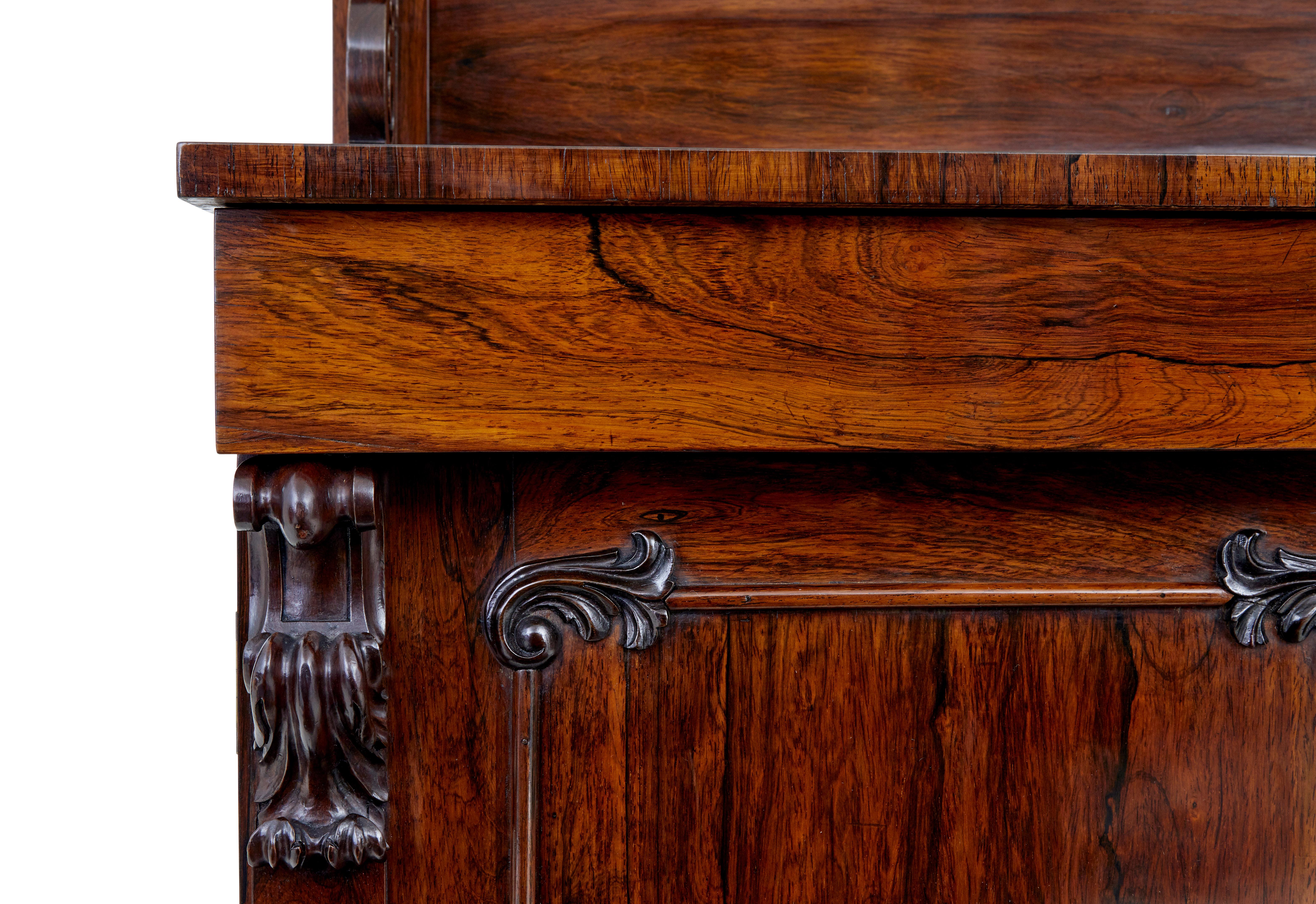 Hand-Carved  19th Century regency palisander chiffonier sideboard For Sale