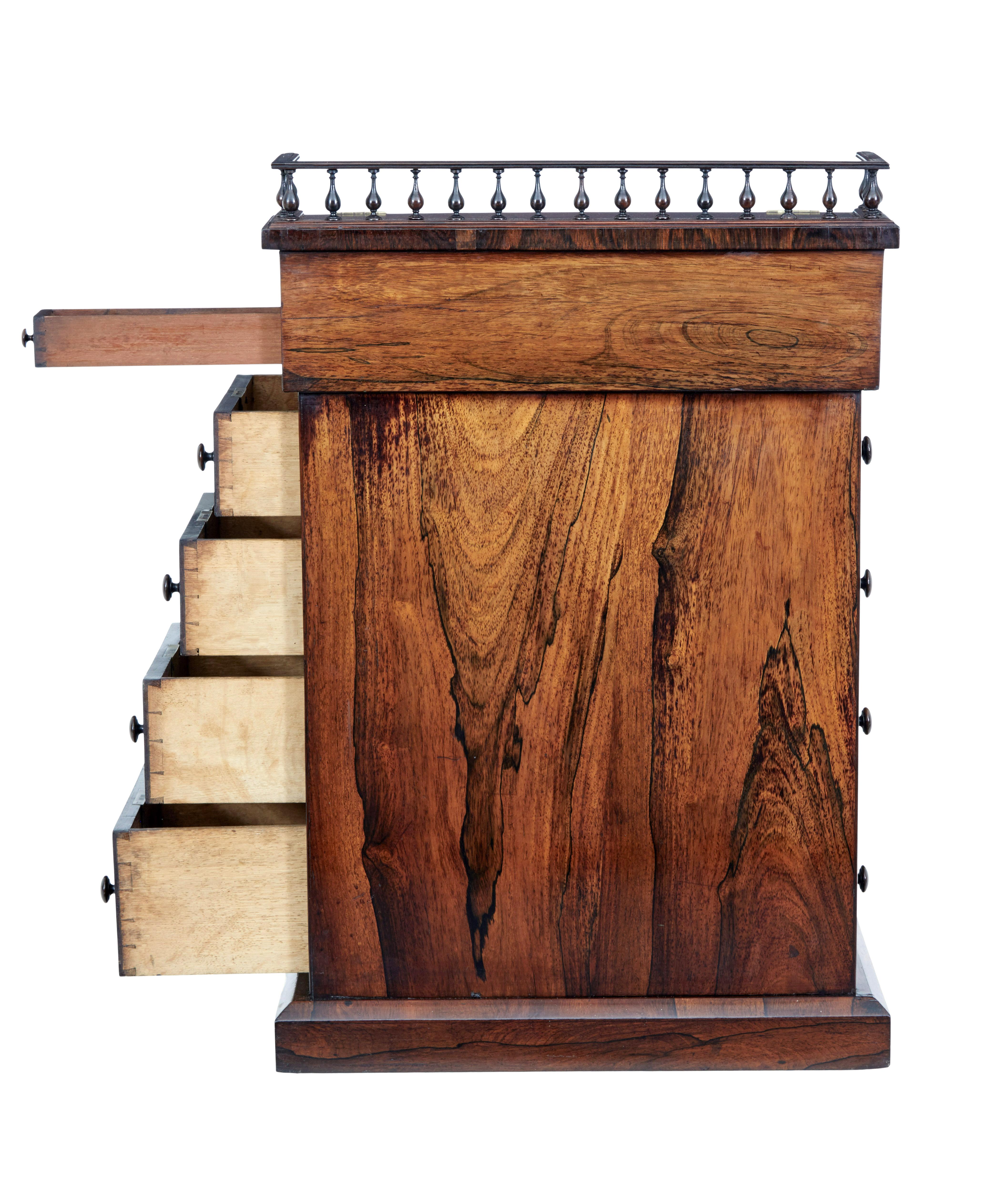 19th Century Regency Palisander Davenport Desk For Sale 1