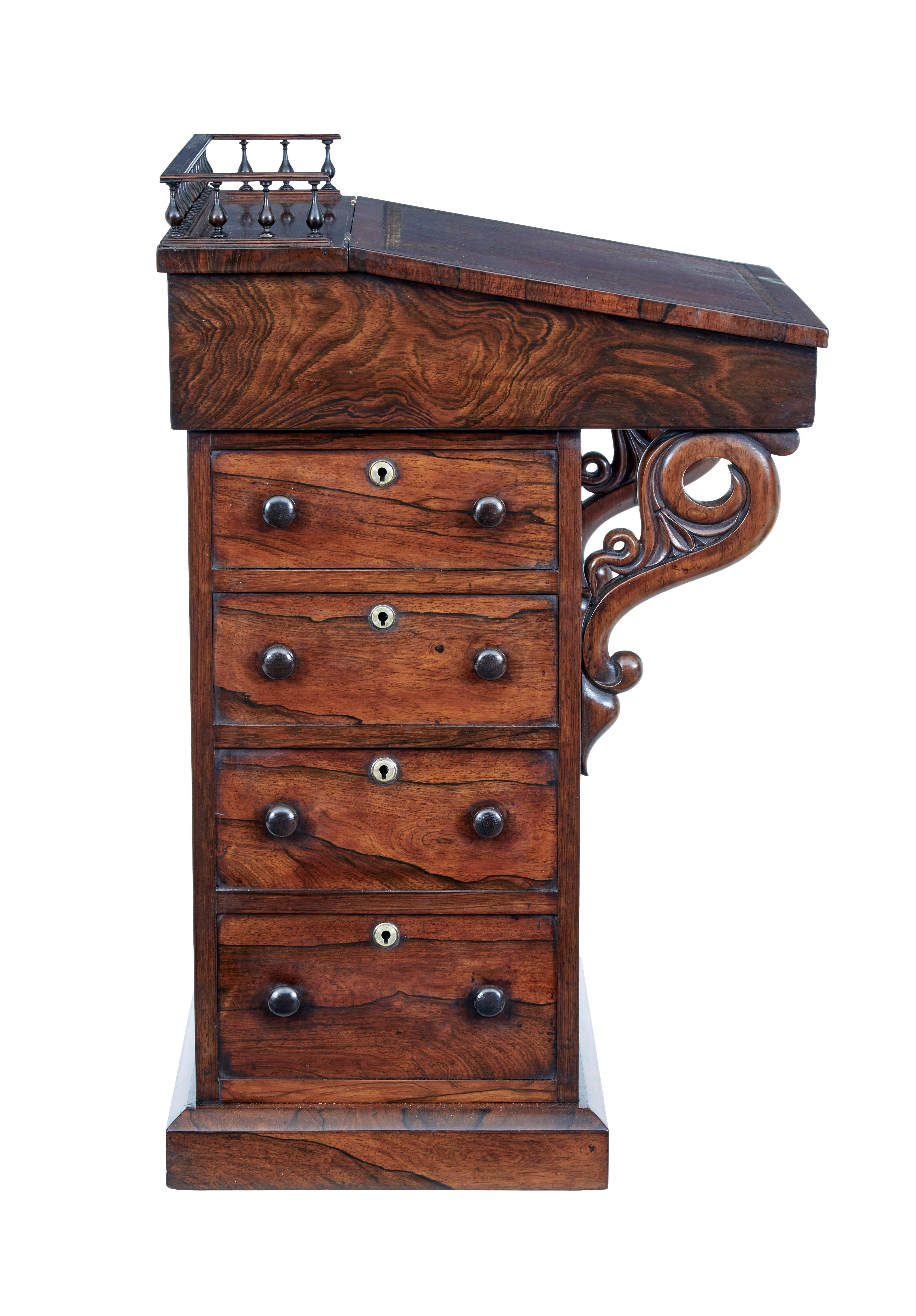 19th Century Regency Palisander Davenport Desk For Sale 2