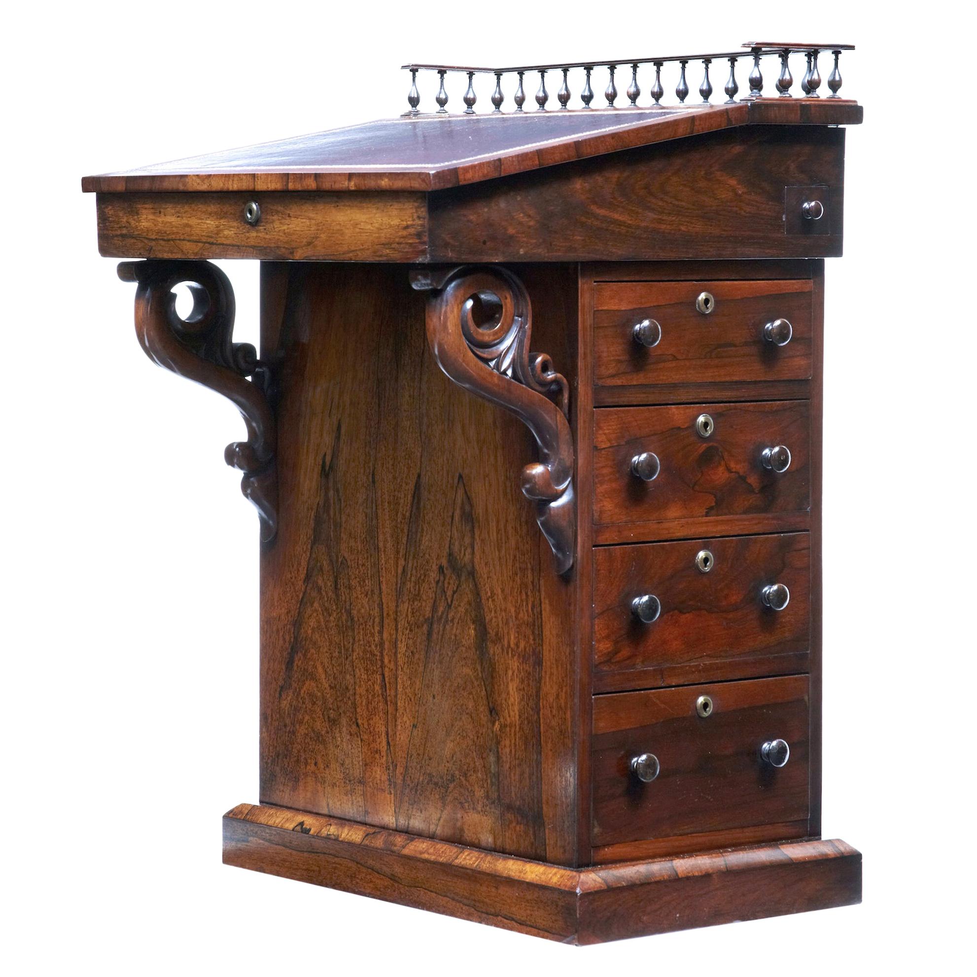 19th Century Regency Palisander Davenport Desk
