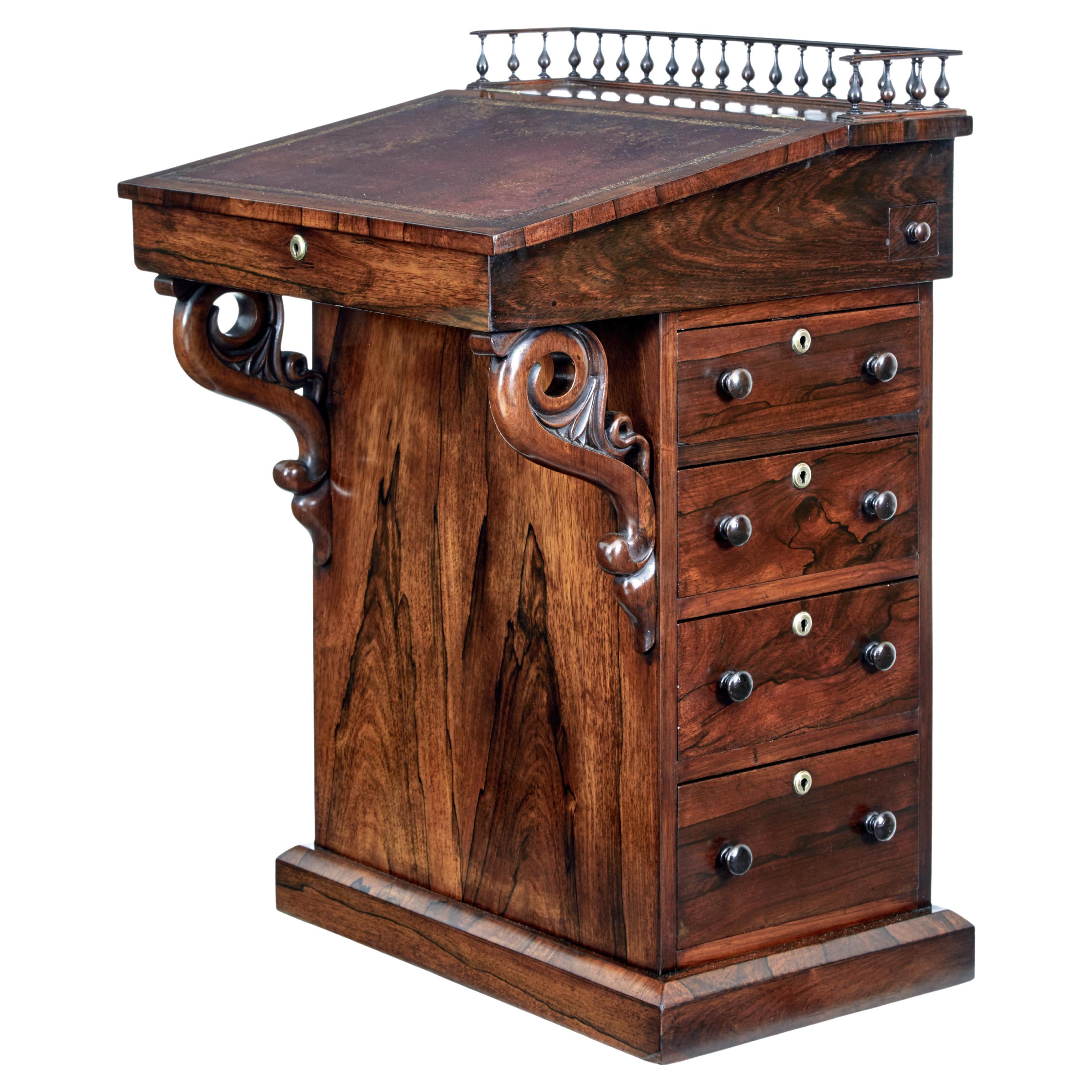 Regency Palisander-Davenport-Schreibtisch aus dem 19. Jahrhundert