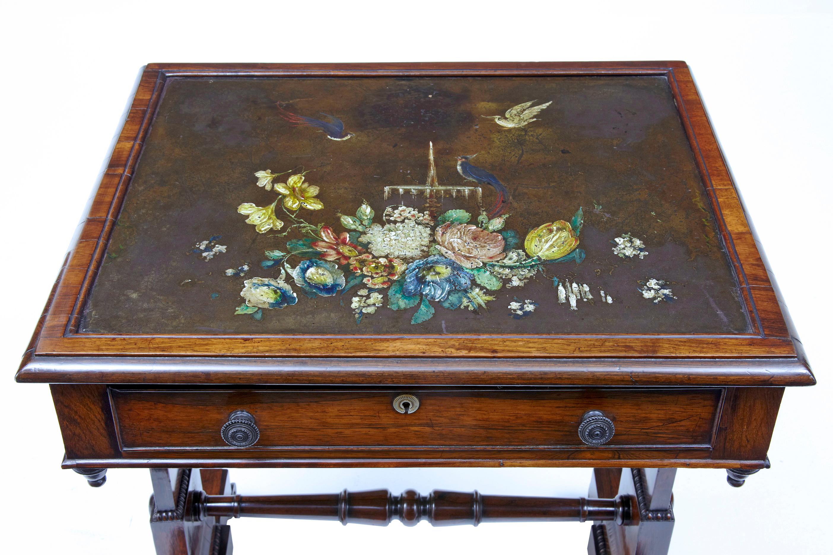 19th Century Regency Palisander Painted Slate Top Table In Good Condition In Debenham, Suffolk