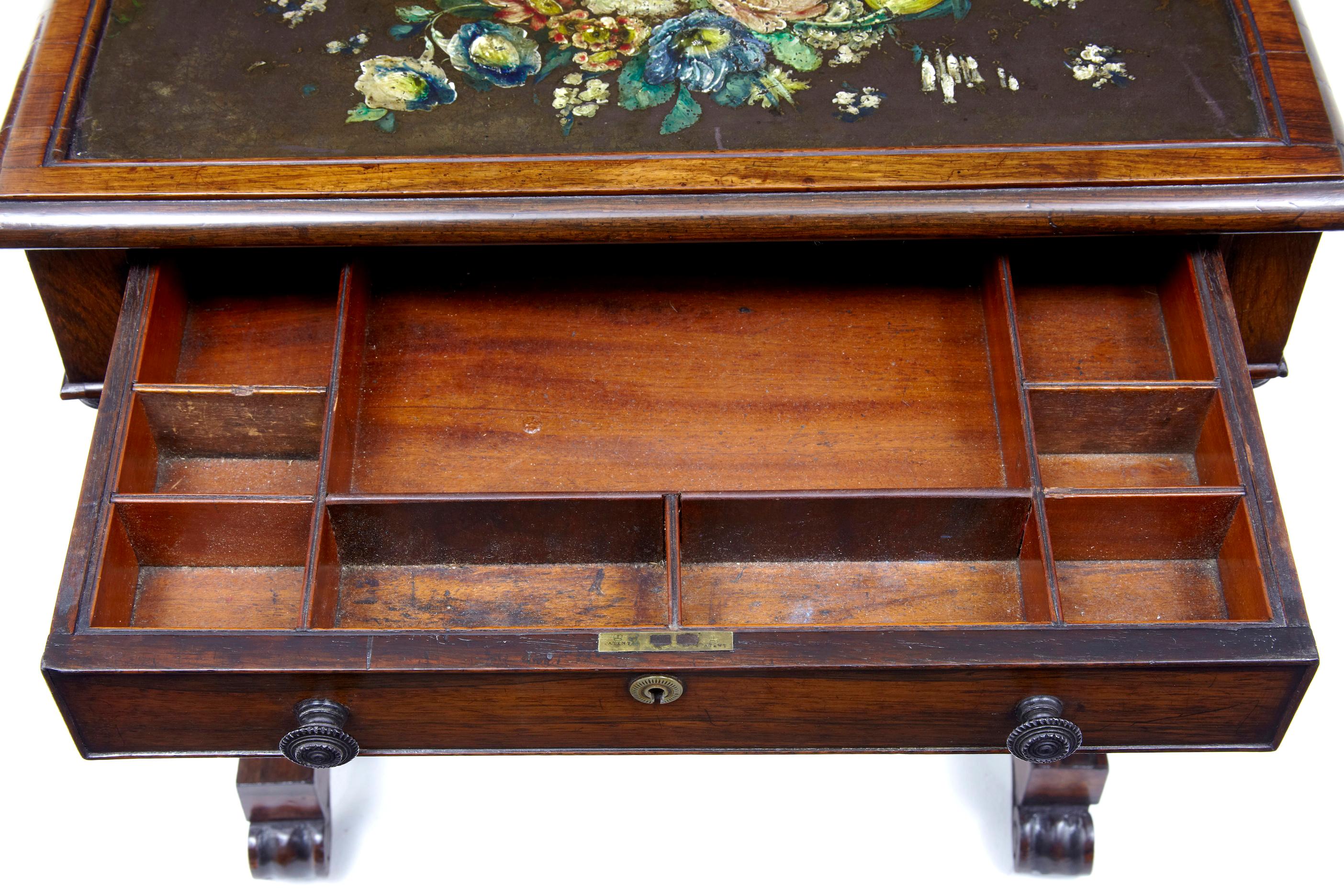 19th Century Regency Palisander Painted Slate Top Table 2