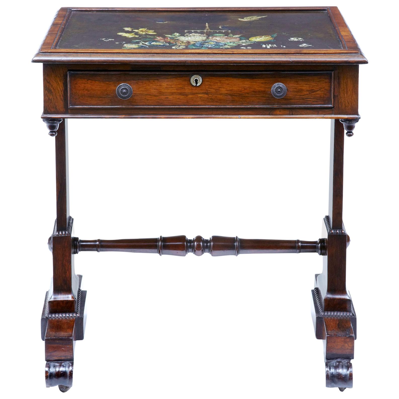19th Century Regency Palisander Painted Slate Top Table