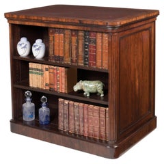 19th Century Regency Period Double-Sided Bookcase with Leather Top